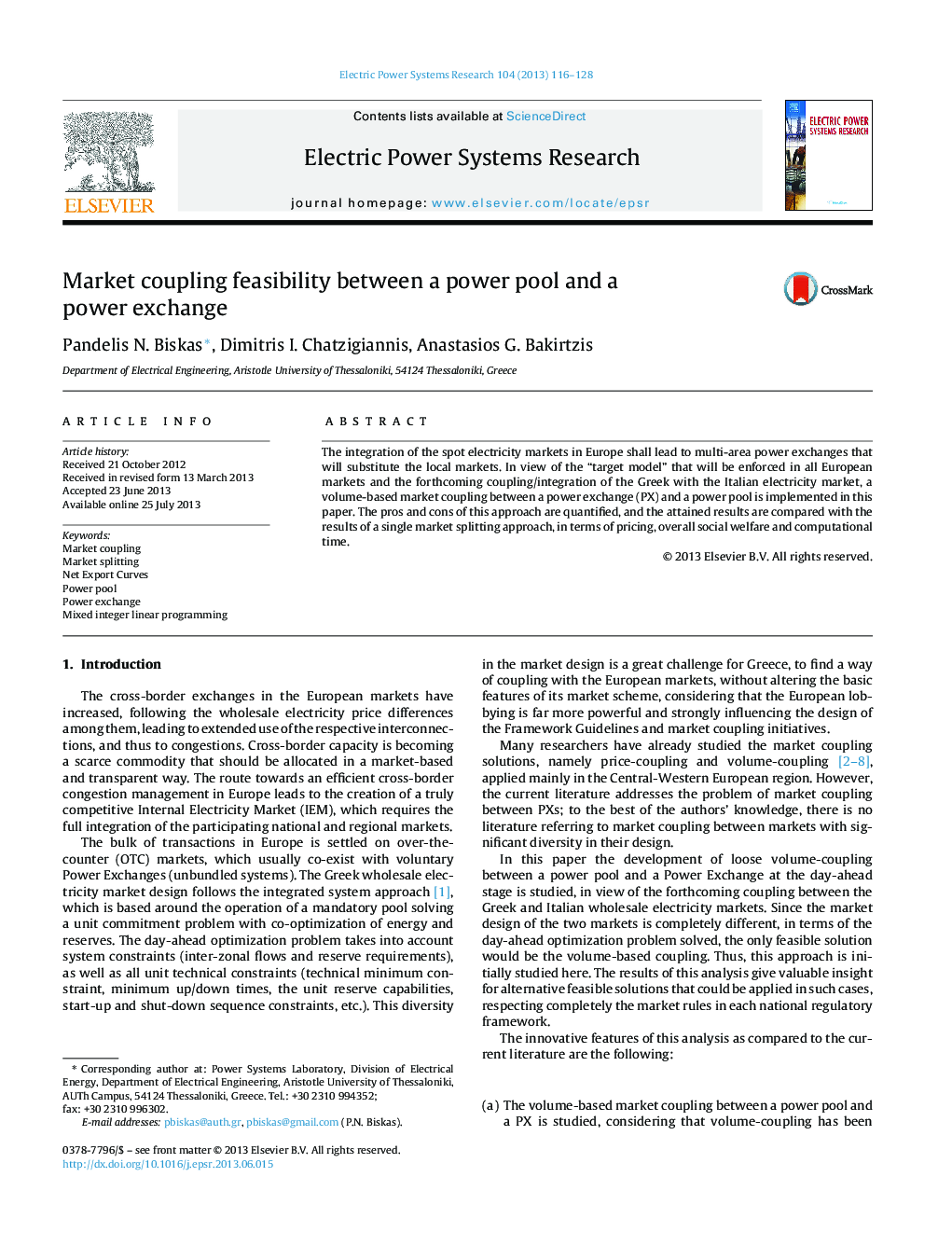 Market coupling feasibility between a power pool and a power exchange