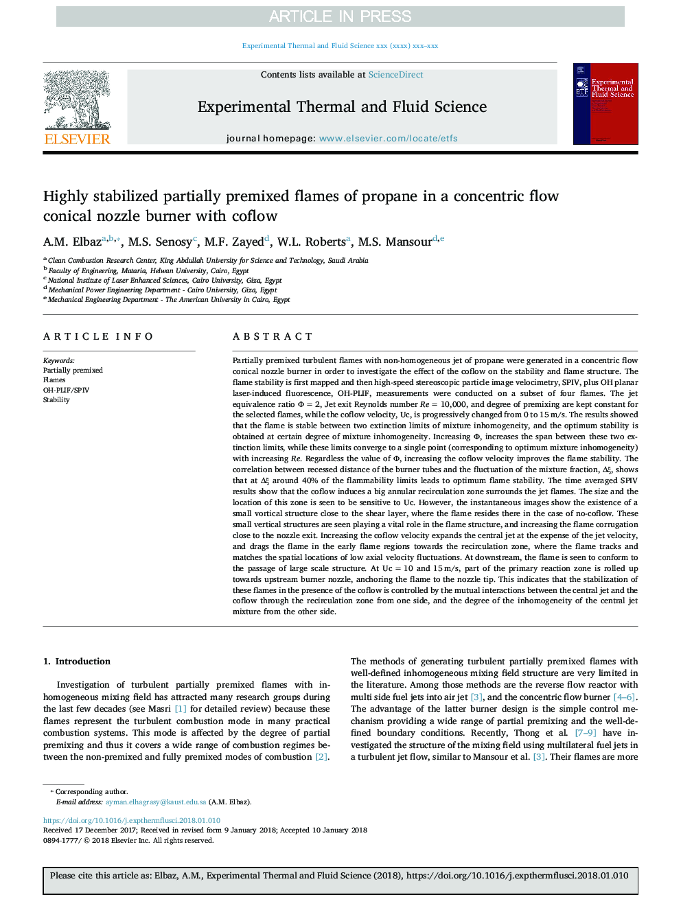 Highly stabilized partially premixed flames of propane in a concentric flow conical nozzle burner with coflow