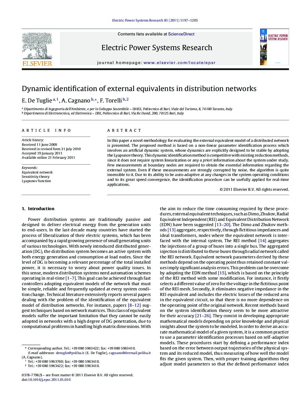 Dynamic identification of external equivalents in distribution networks