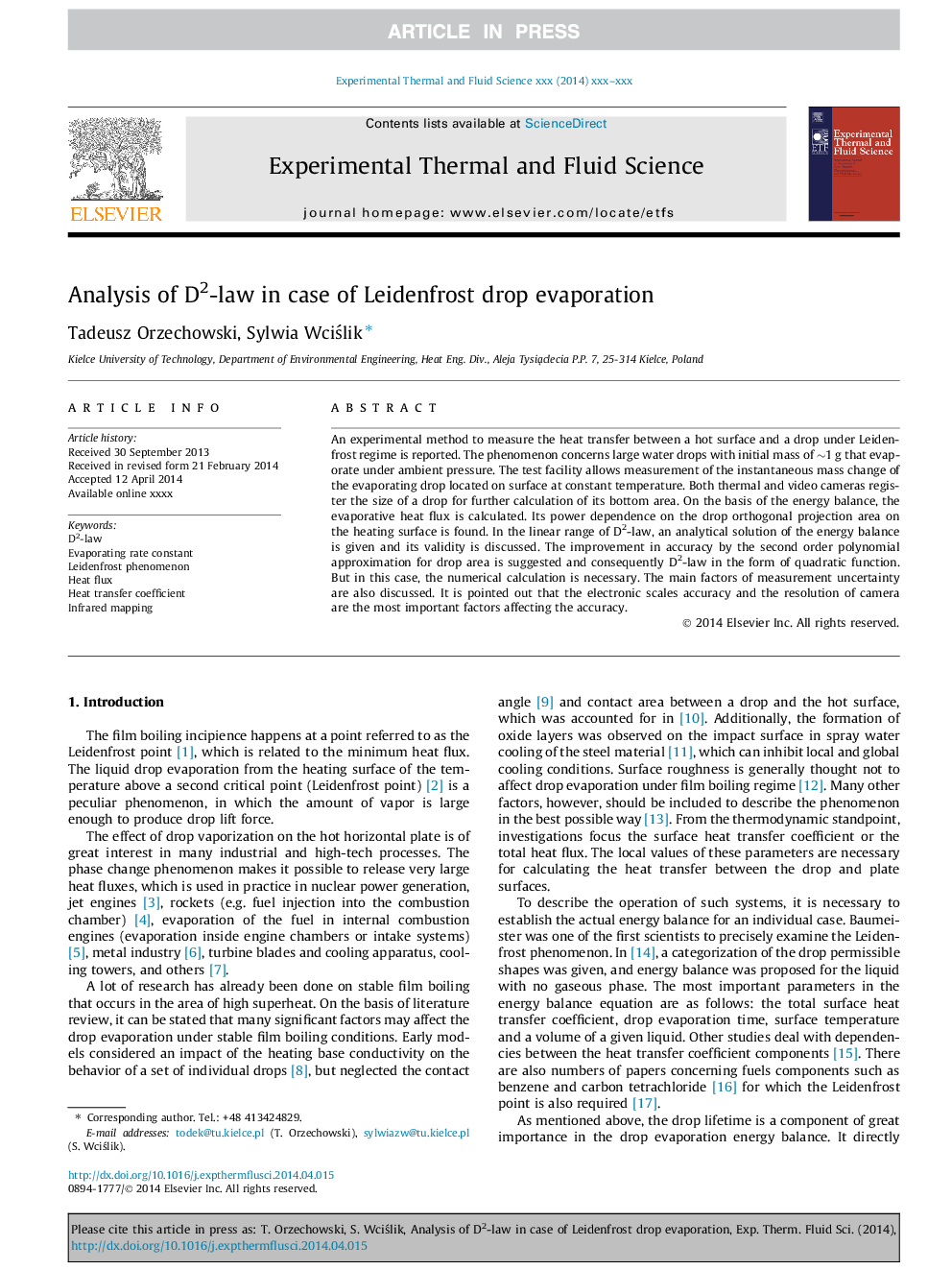 Analysis of D2-law in case of Leidenfrost drop evaporation