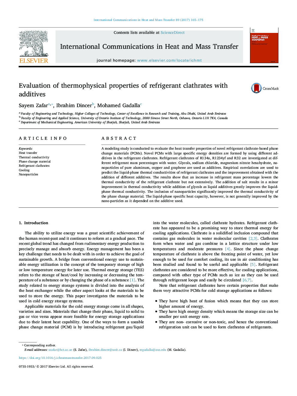 Evaluation of thermophysical properties of refrigerant clathrates with additives