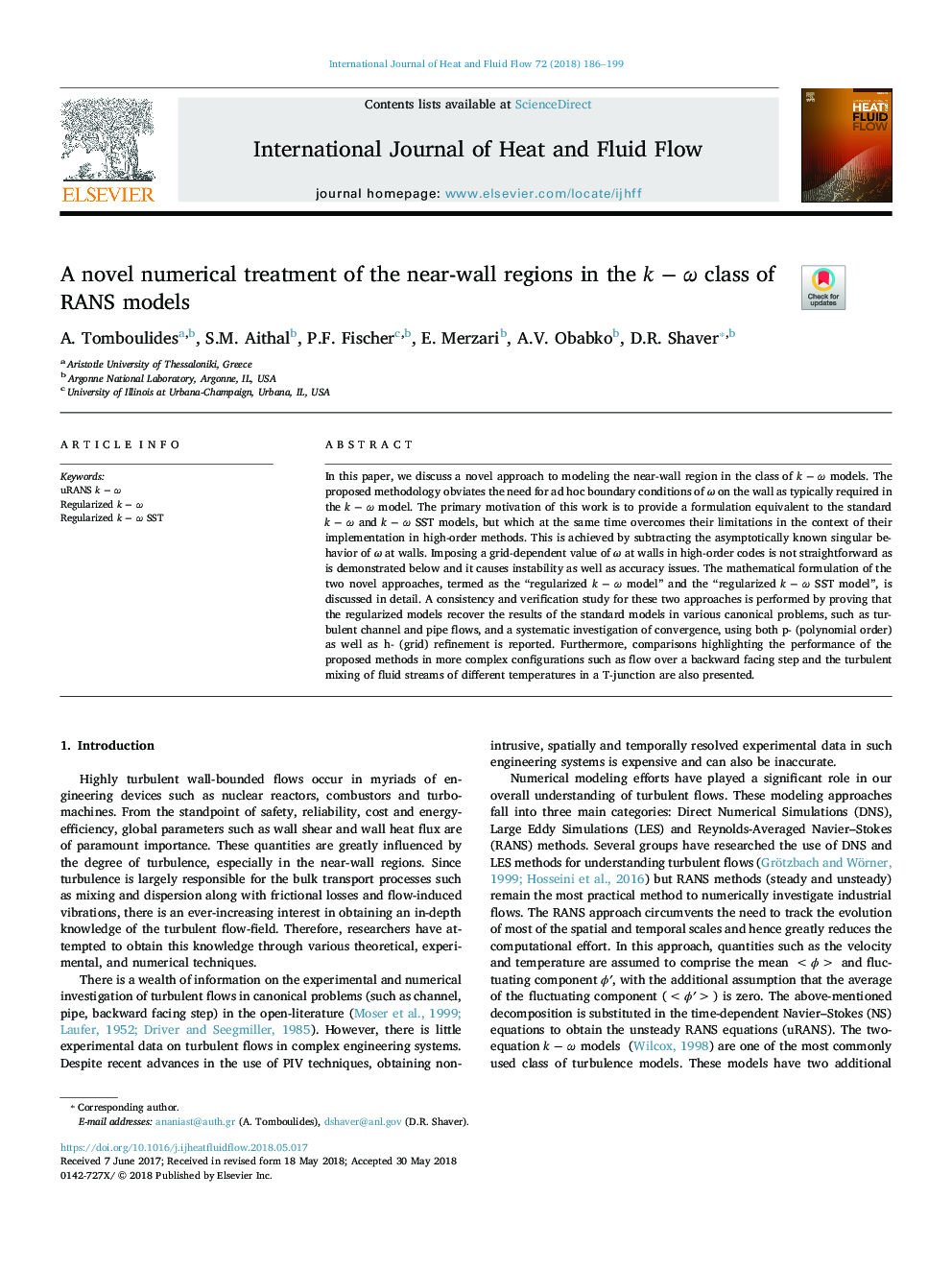 A novel numerical treatment of the near-wall regions in the kâÏ class of RANS models