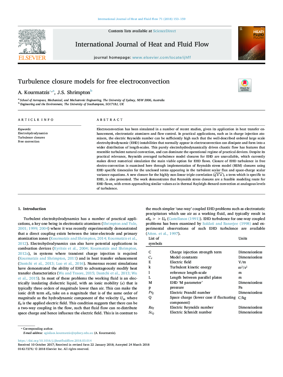 Turbulence closure models for free electroconvection