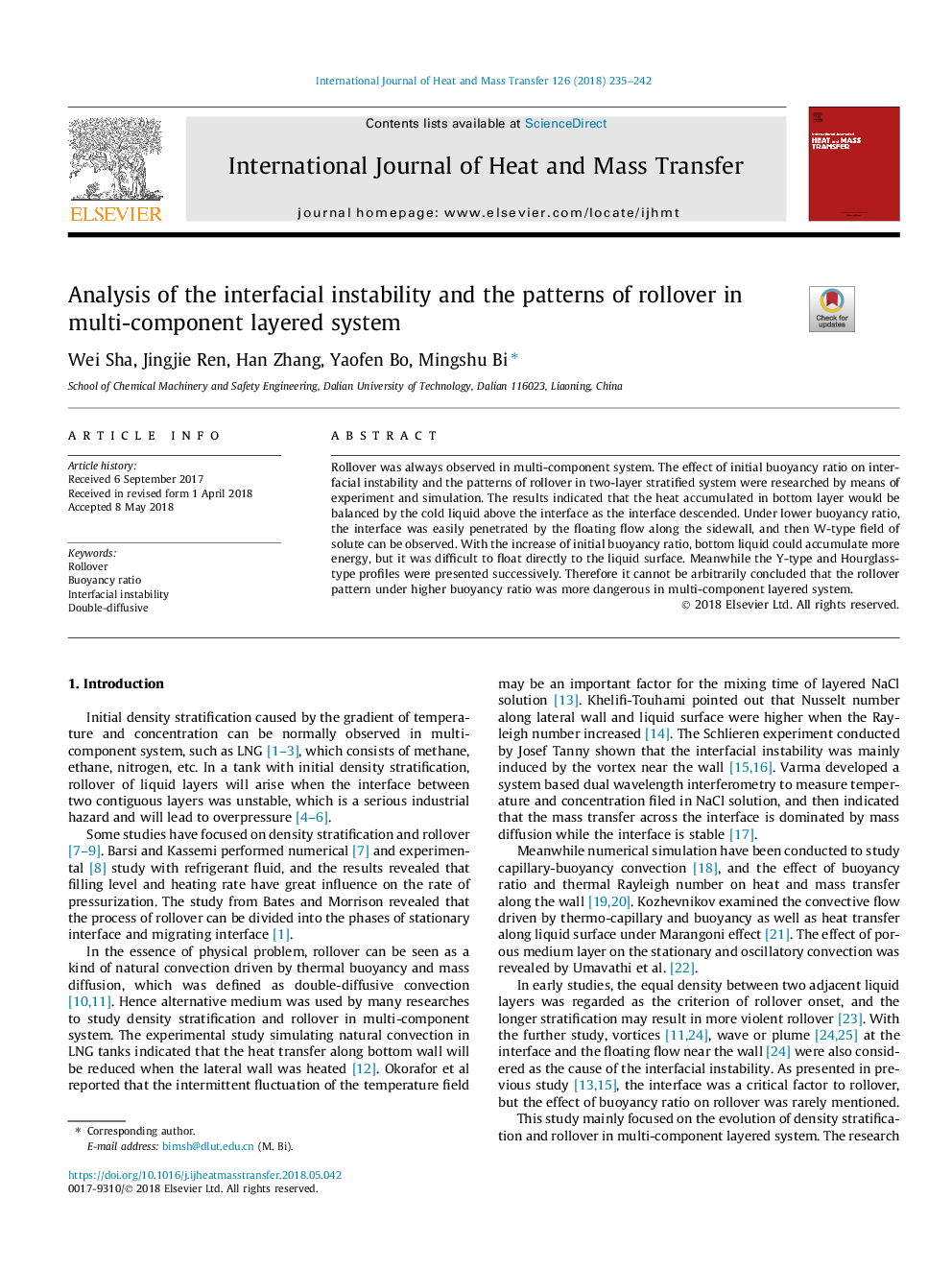 Analysis of the interfacial instability and the patterns of rollover in multi-component layered system