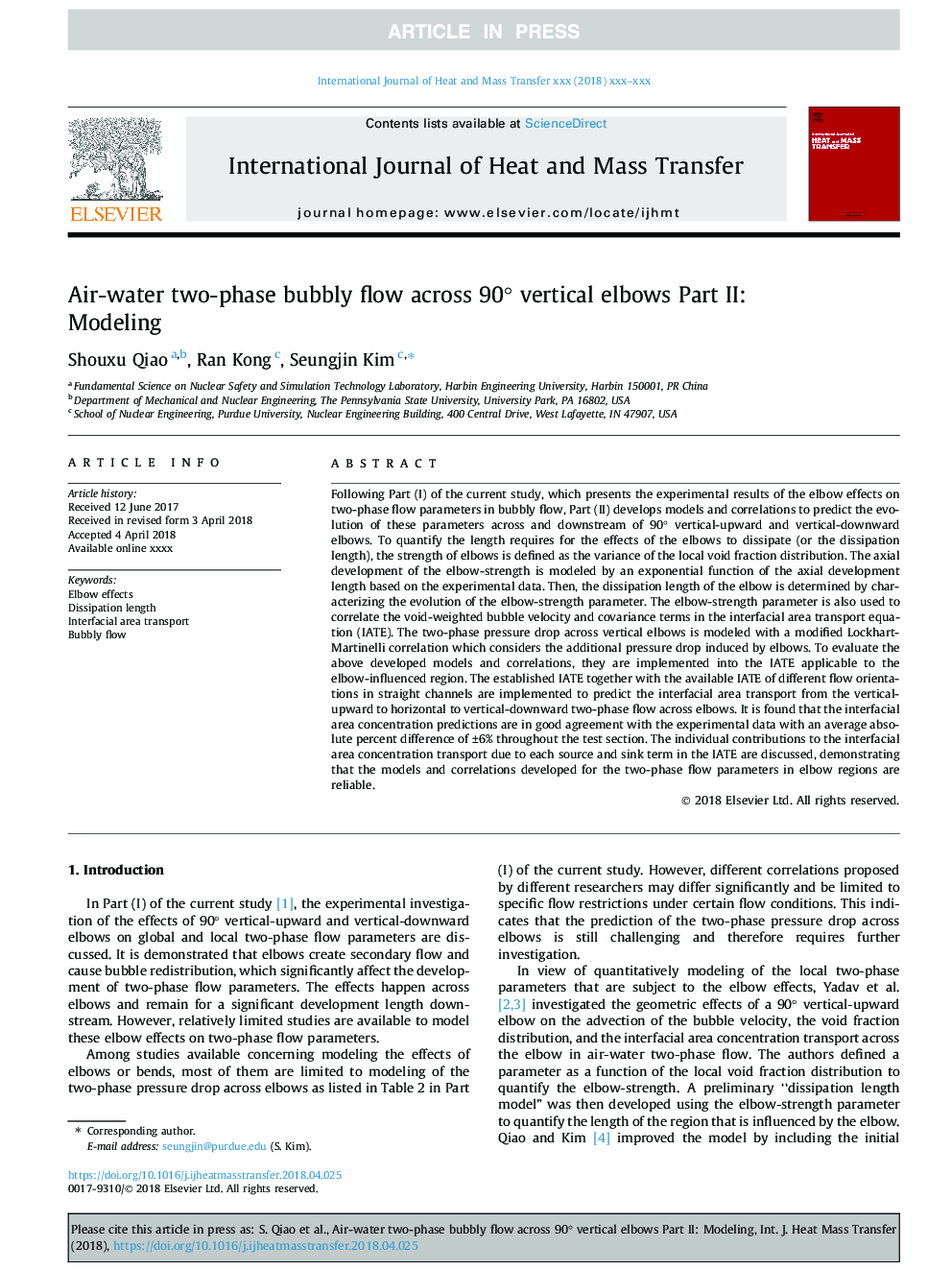 Air-water two-phase bubbly flow across 90Â° vertical elbows Part II: Modeling