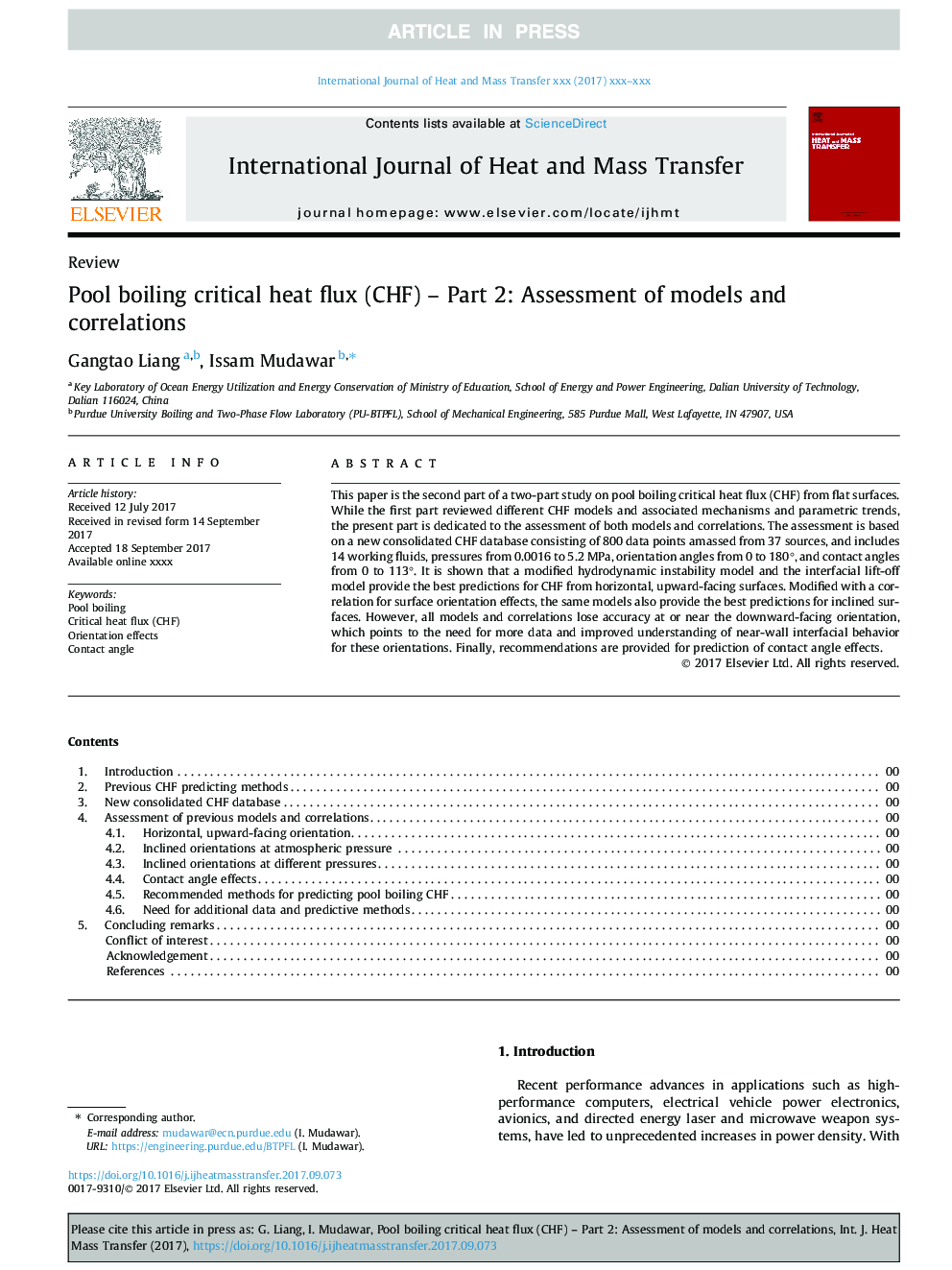 Pool boiling critical heat flux (CHF) - Part 2: Assessment of models and correlations