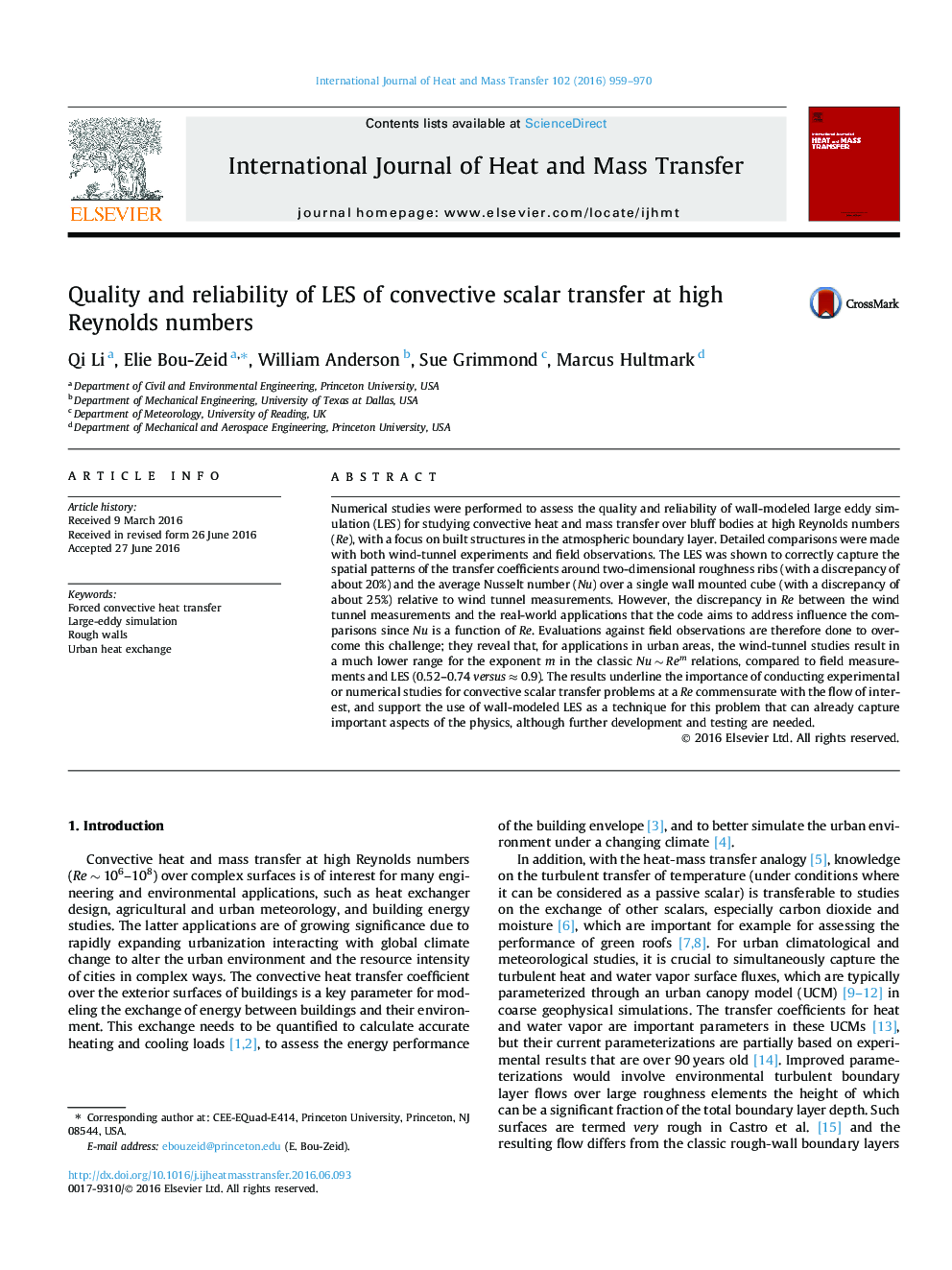 Quality and reliability of LES of convective scalar transfer at high Reynolds numbers