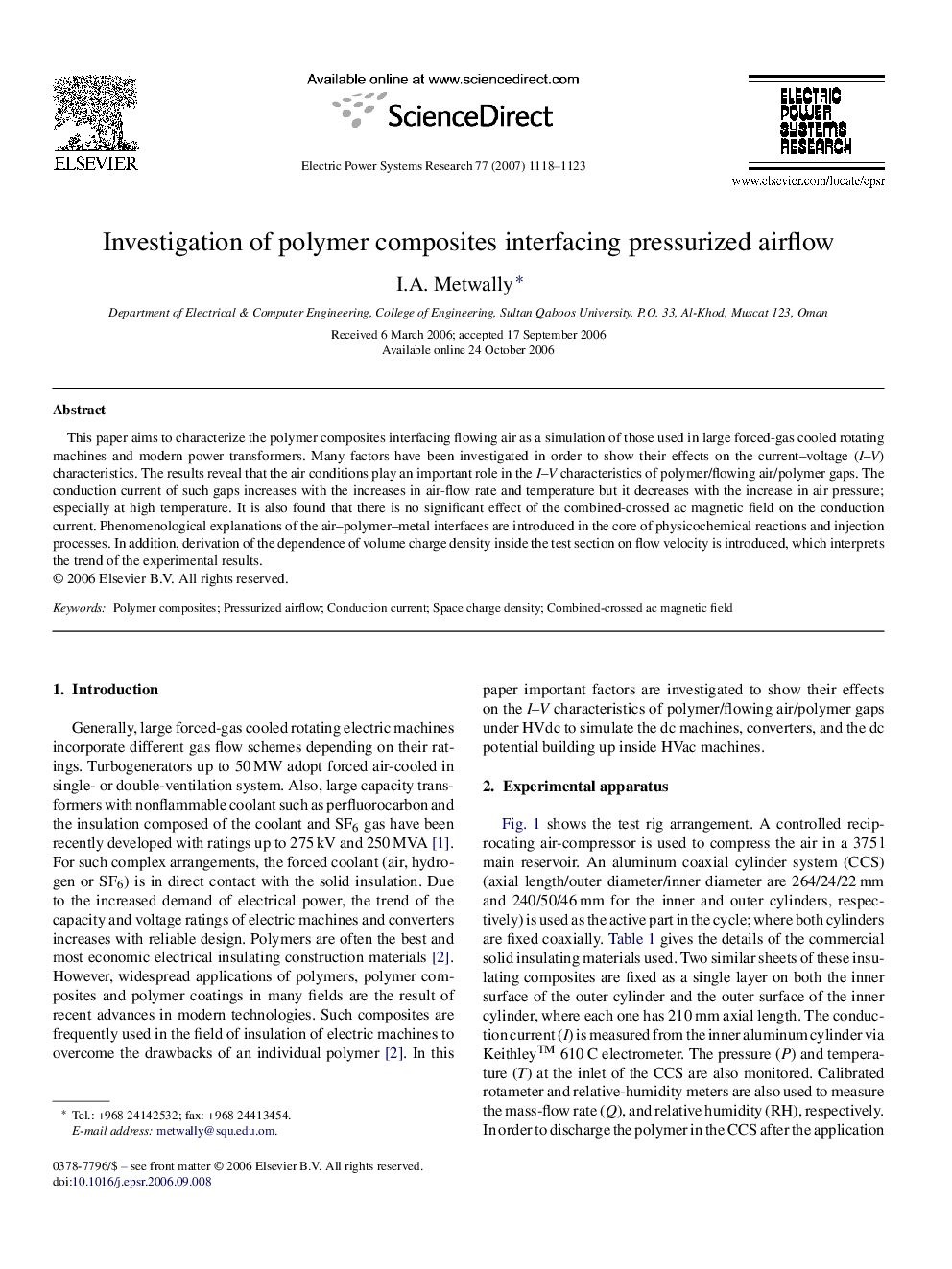 Investigation of polymer composites interfacing pressurized airflow