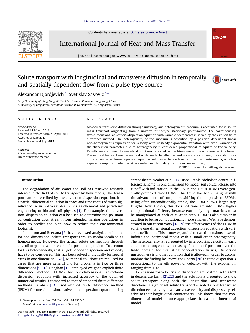 Solute transport with longitudinal and transverse diffusion in temporally and spatially dependent flow from a pulse type source