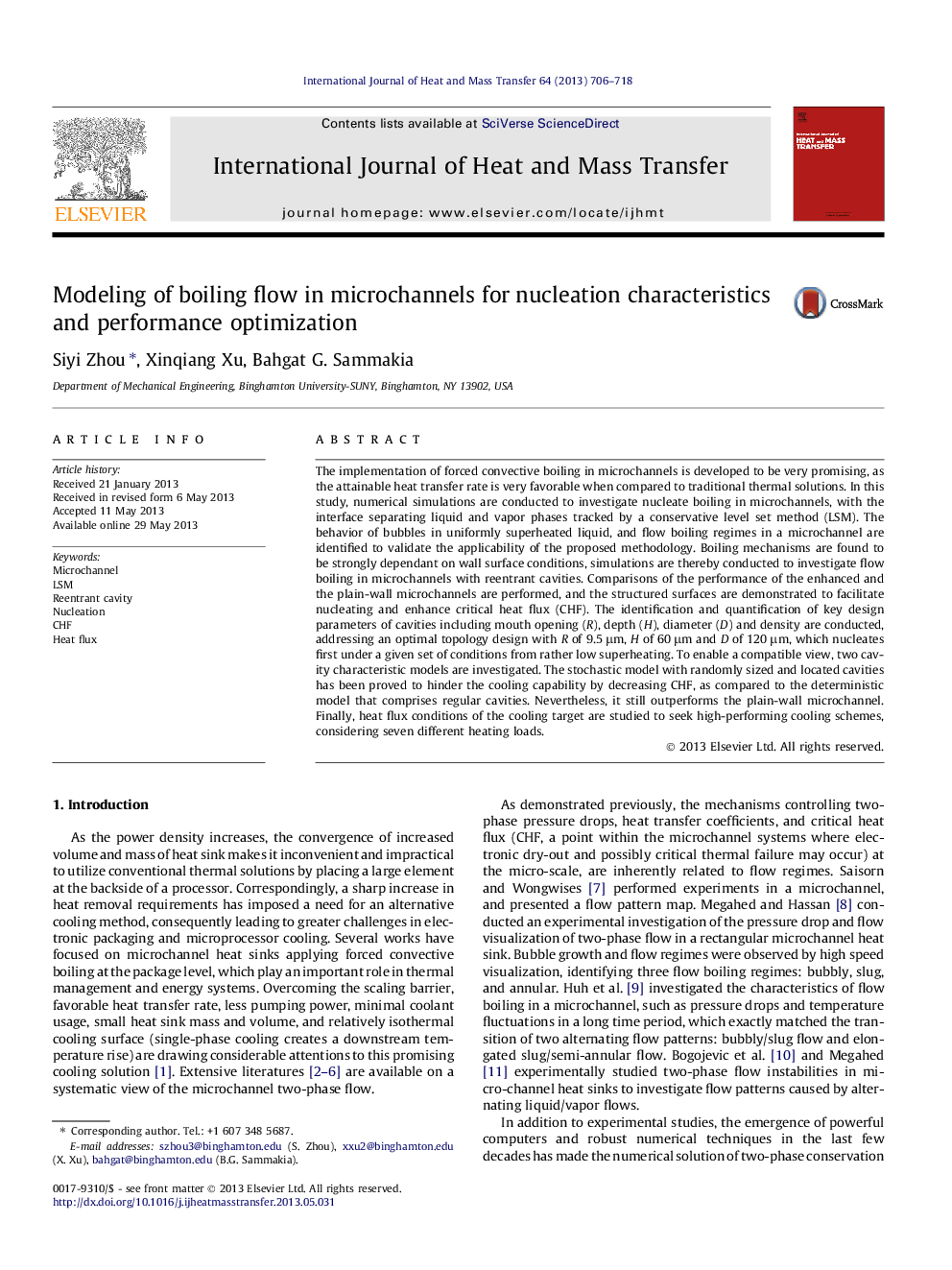 Modeling of boiling flow in microchannels for nucleation characteristics and performance optimization