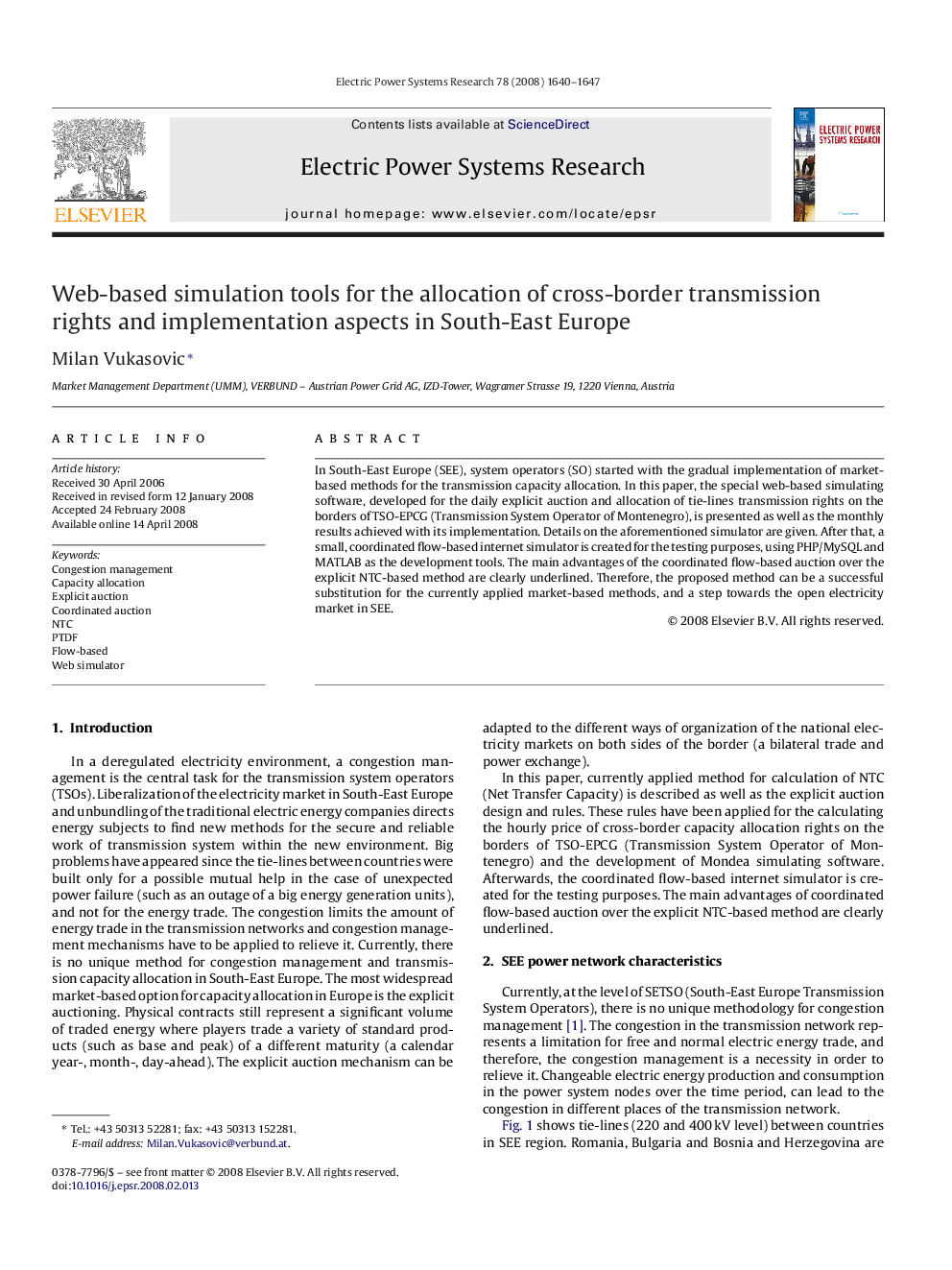 Web-based simulation tools for the allocation of cross-border transmission rights and implementation aspects in South-East Europe