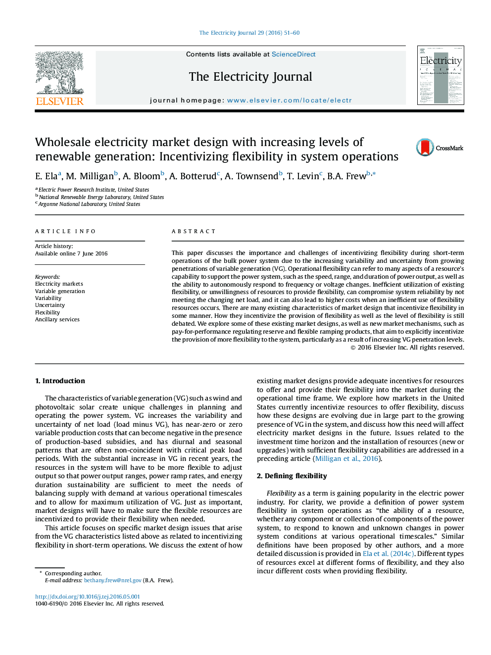Wholesale electricity market design with increasing levels of renewable generation: Incentivizing flexibility in system operations