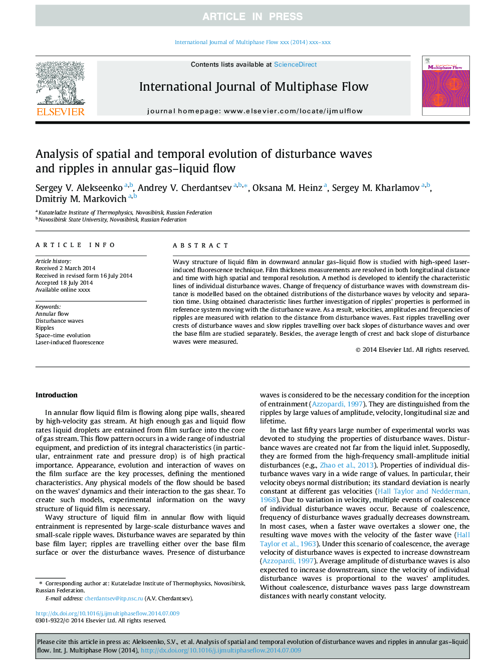 Analysis of spatial and temporal evolution of disturbance waves and ripples in annular gas-liquid flow