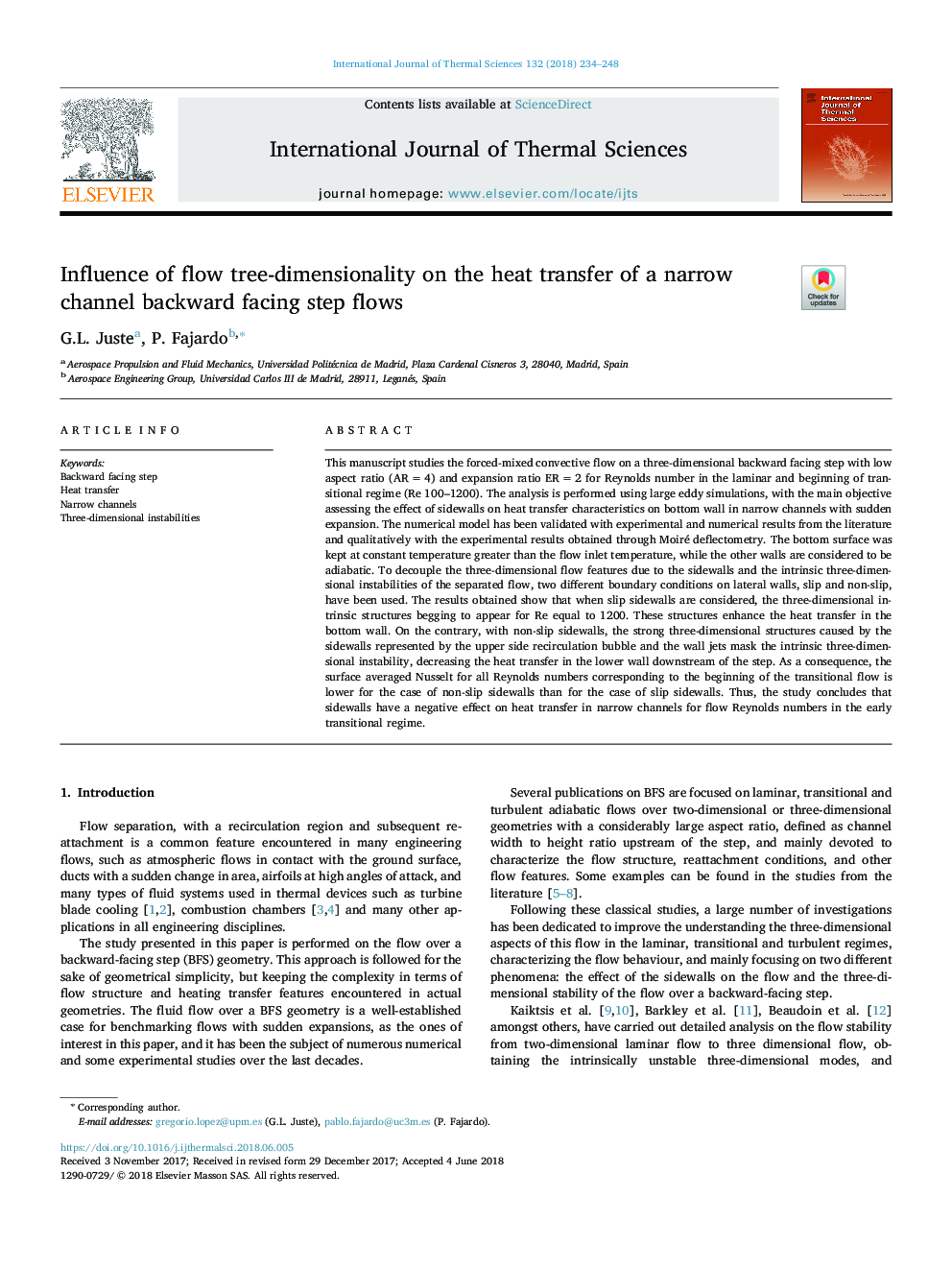 Influence of flow tree-dimensionality on the heat transfer of a narrow channel backward facing step flows