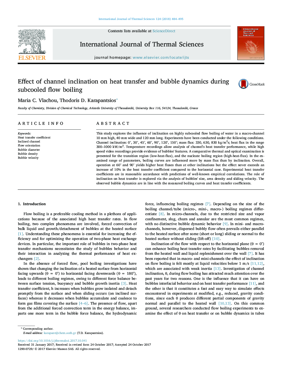 Effect of channel inclination on heat transfer and bubble dynamics during subcooled flow boiling