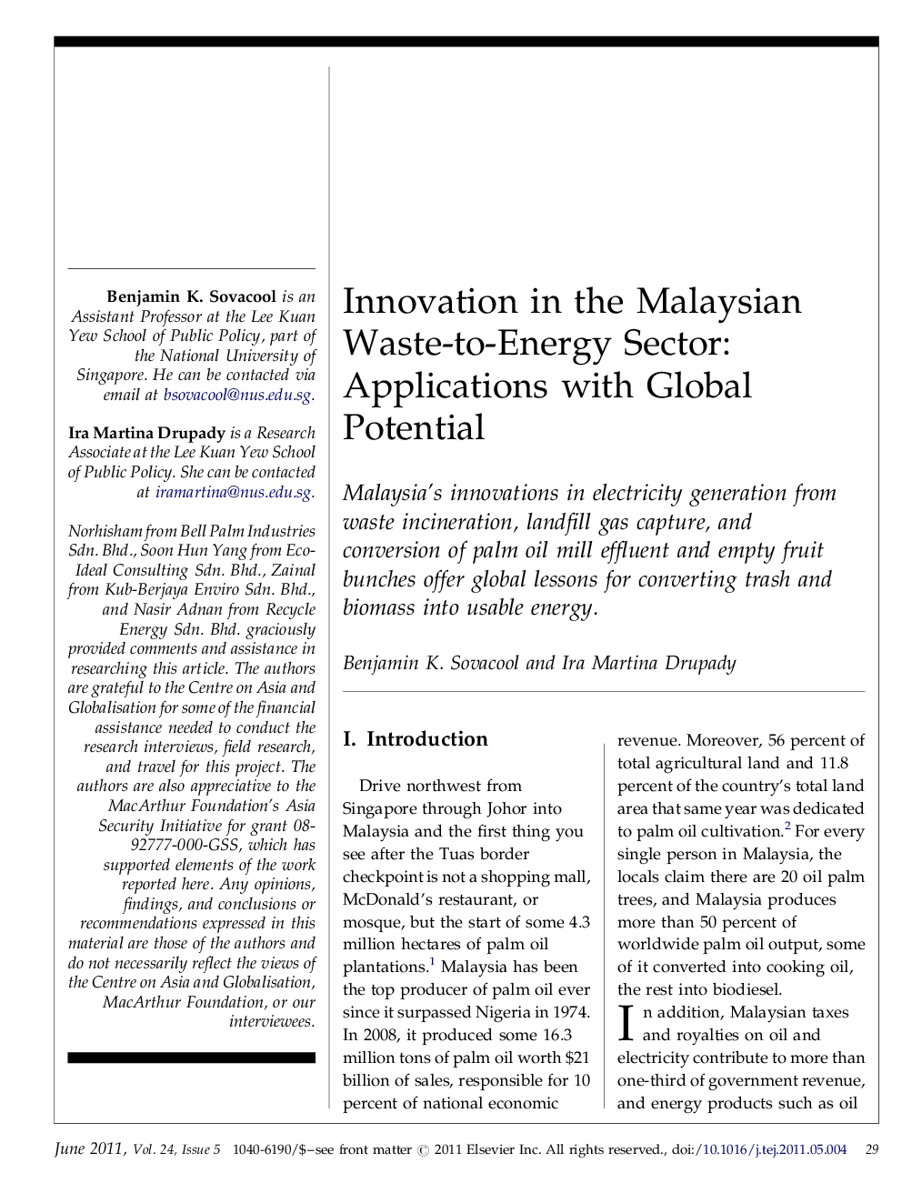 عکس صفحه اول مقاله: Innovation in the Malaysian Waste-to-Energy Sector: Applications with Global Potential Innovation in the Malaysian Waste-to-Energy Sector: Applications with Global Potential