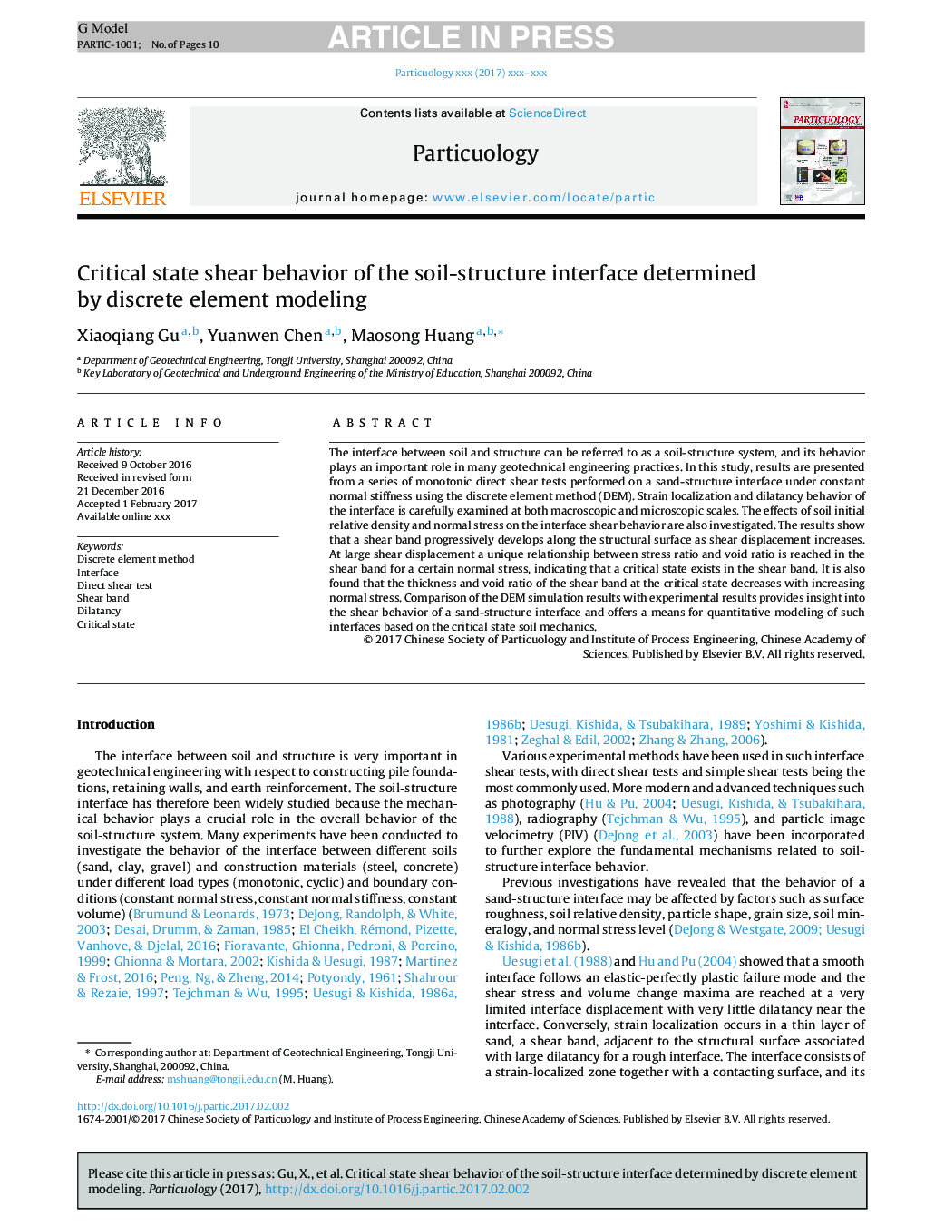 Critical state shear behavior of the soil-structure interface determined by discrete element modeling