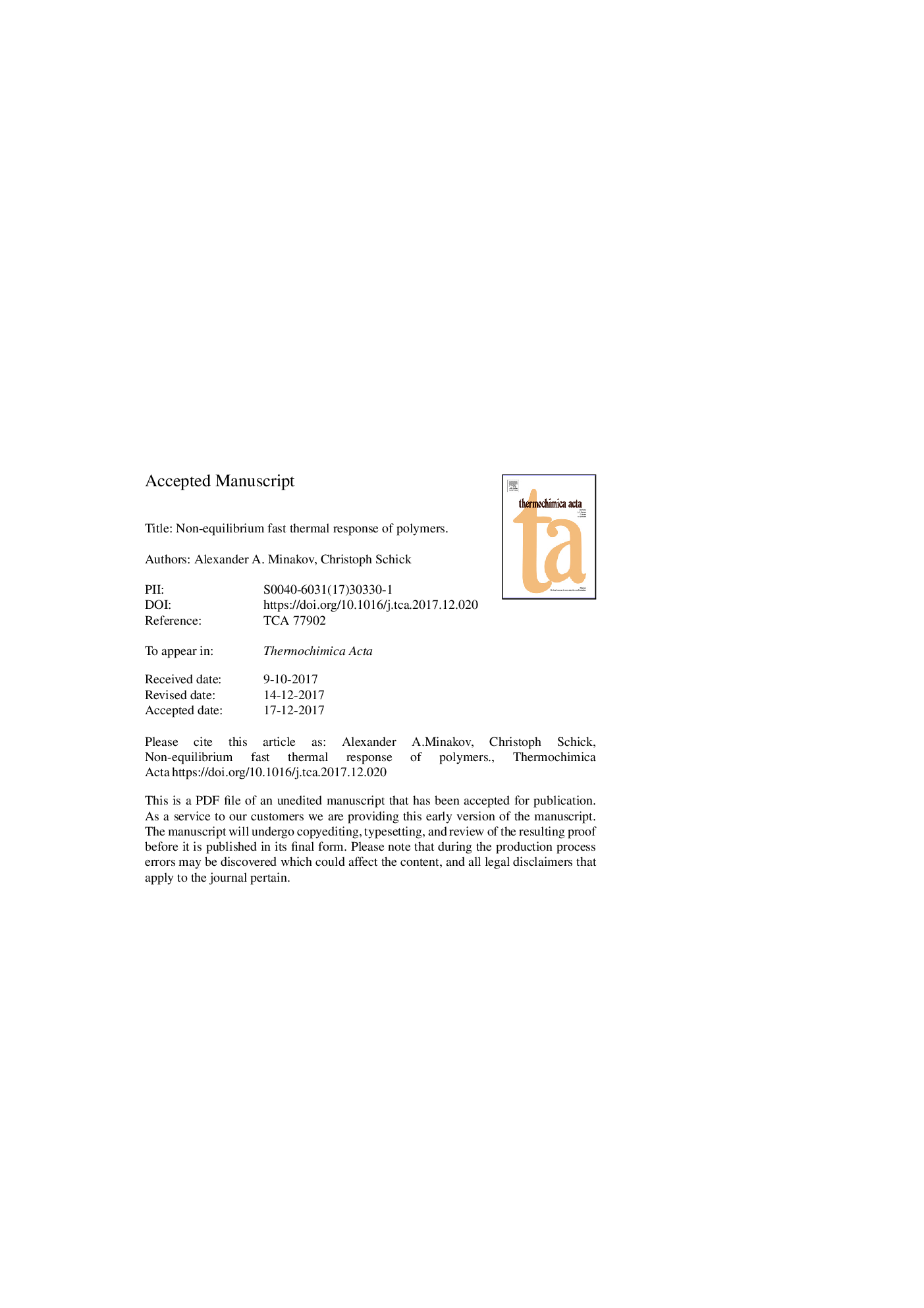 Non-equilibrium fast thermal response of polymers