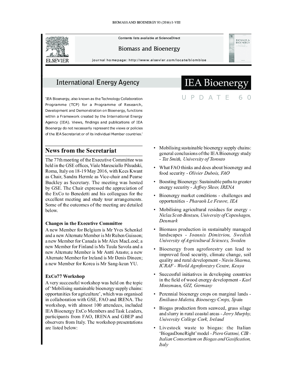 IEA Bioenergy Update