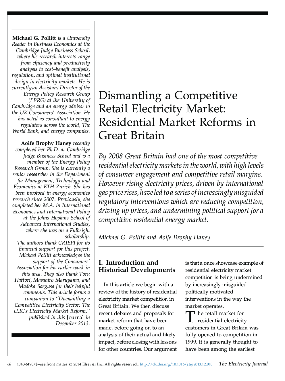 رفع بازار رقابتی خرده فروشی برق: اصلاحات بازار مسکن در بریتانیا 