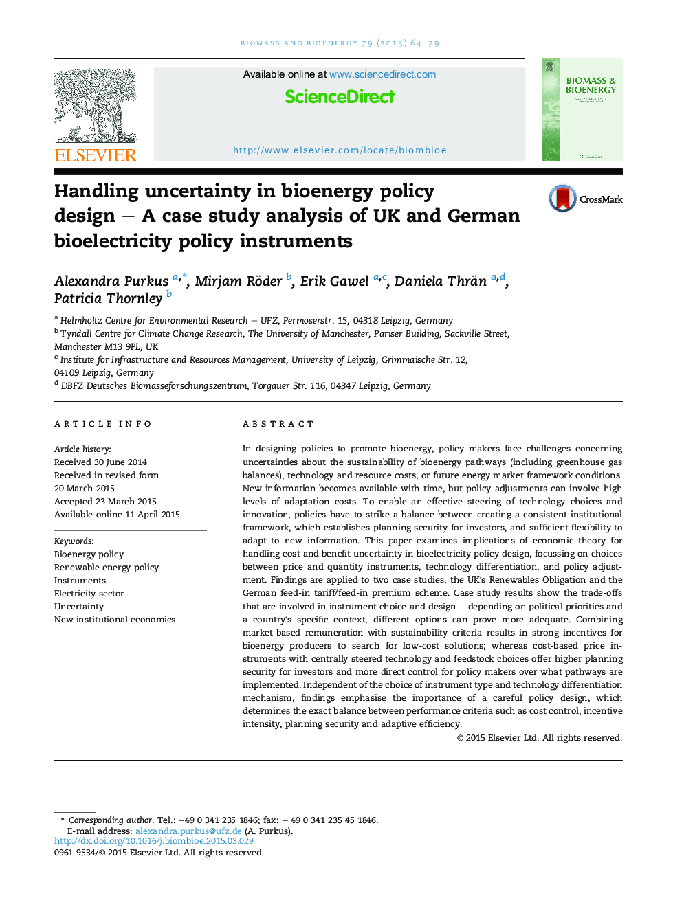 عدم اطمینان در طراحی سیاست های زیست محیطی - یک تحلیل مورد مطالعه ابزارهای سیاست زیستی الکتریکی بریتانیا و آلمان 