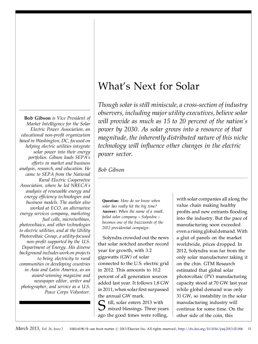 What's Next for Solar