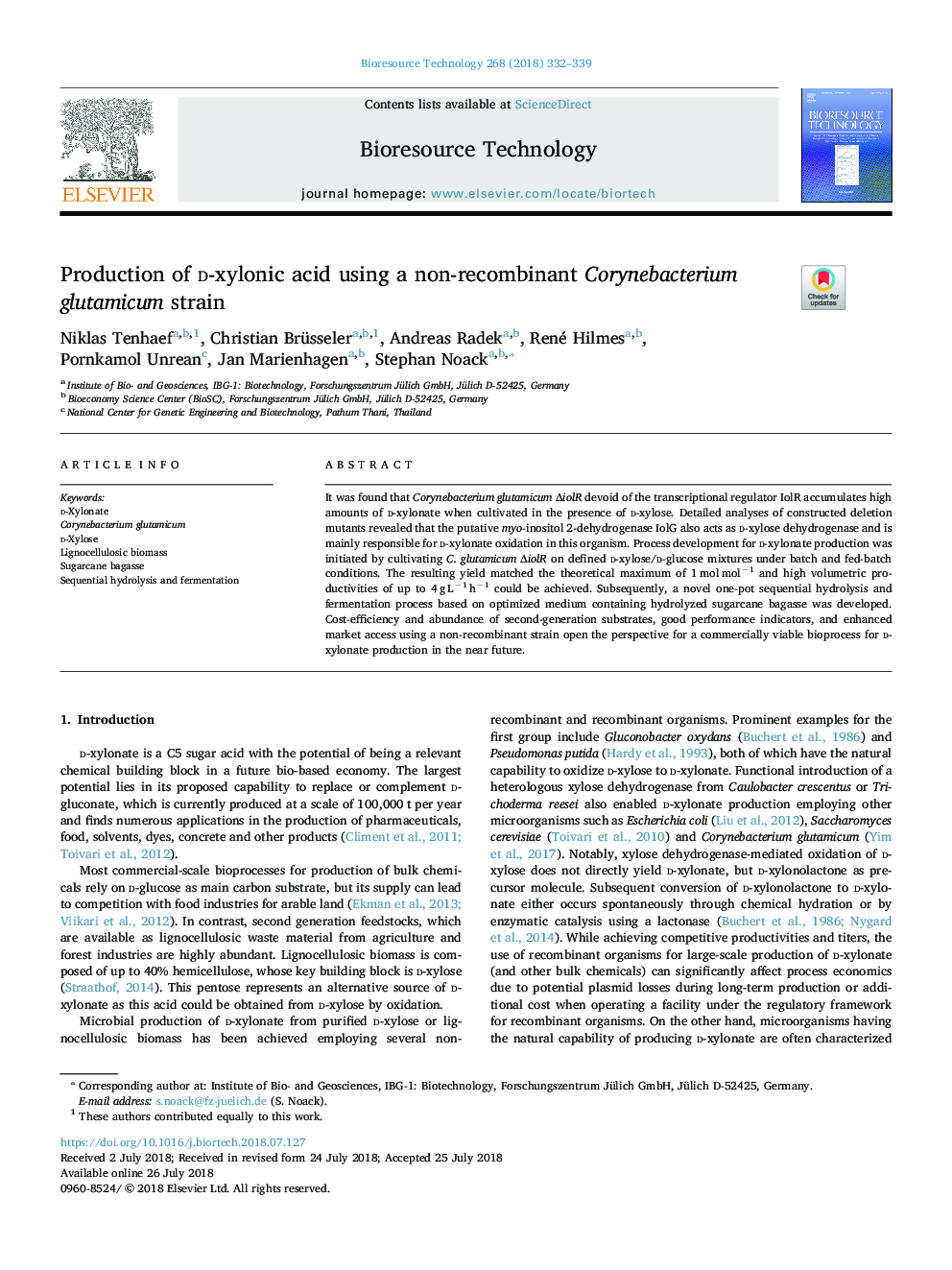 Production of d-xylonic acid using a non-recombinant Corynebacterium glutamicum strain