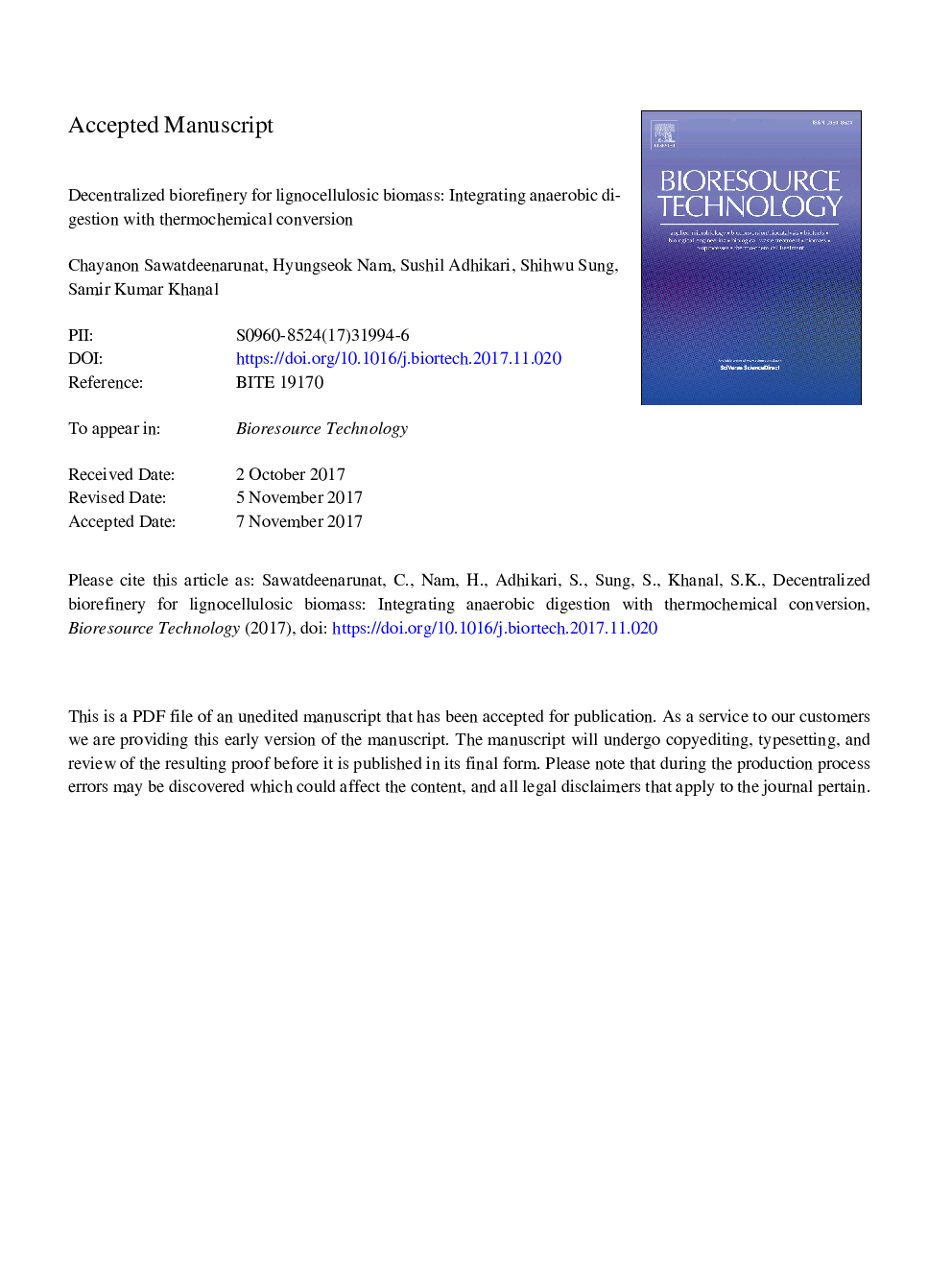 Decentralized biorefinery for lignocellulosic biomass: Integrating anaerobic digestion with thermochemical conversion