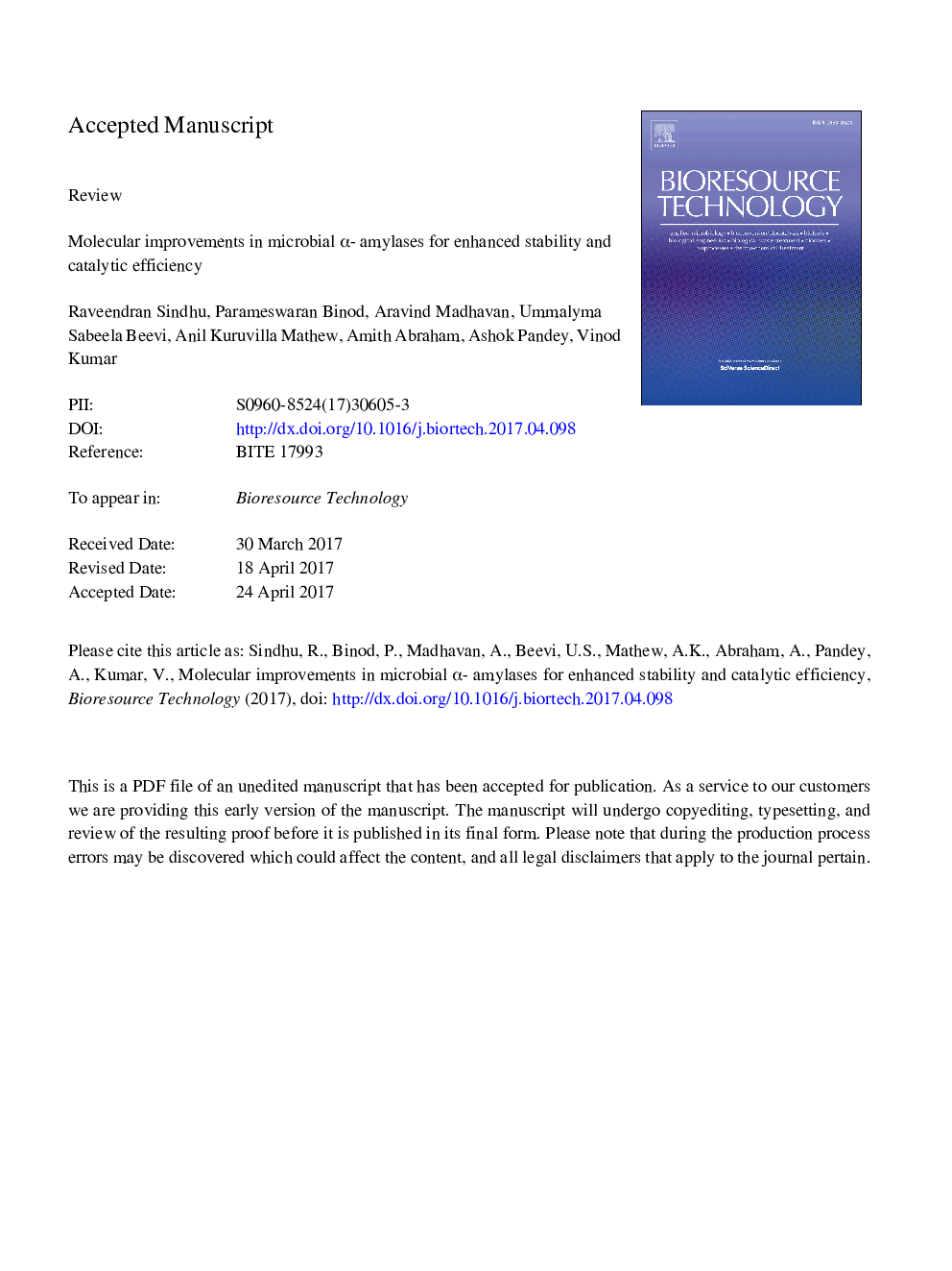 Molecular improvements in microbial Î±-amylases for enhanced stability and catalytic efficiency