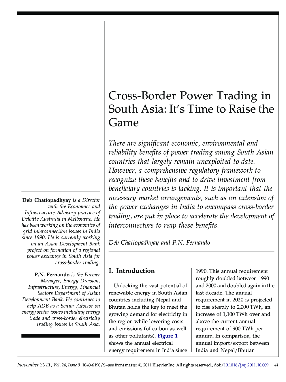 Cross-Border Power Trading in South Asia: It's Time to Raise the Game