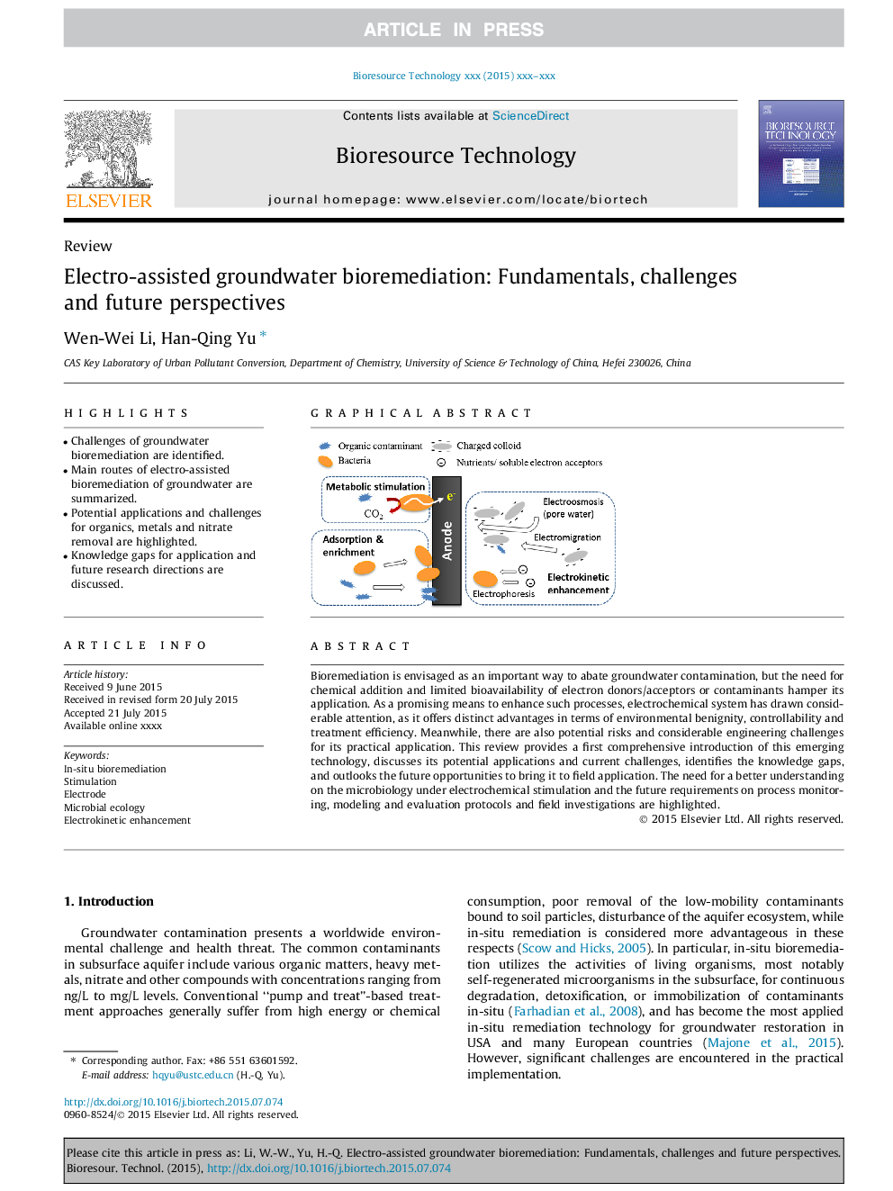 Electro-assisted groundwater bioremediation: Fundamentals, challenges and future perspectives