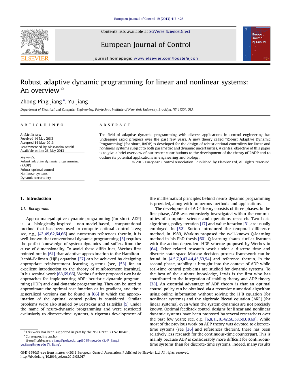 Robust adaptive dynamic programming for linear and nonlinear systems: An overview 