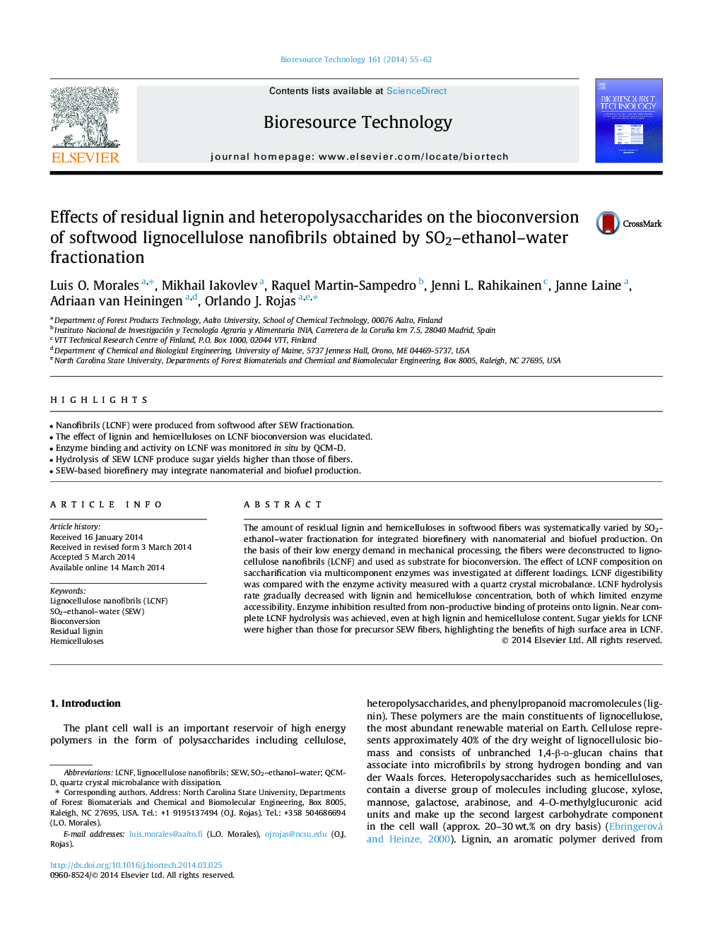 Effects of residual lignin and heteropolysaccharides on the bioconversion of softwood lignocellulose nanofibrils obtained by SO2-ethanol-water fractionation