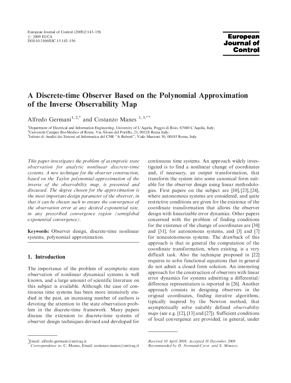 A Discrete-time Observer Based on the Polynomial Approximation of the Inverse Observability Map