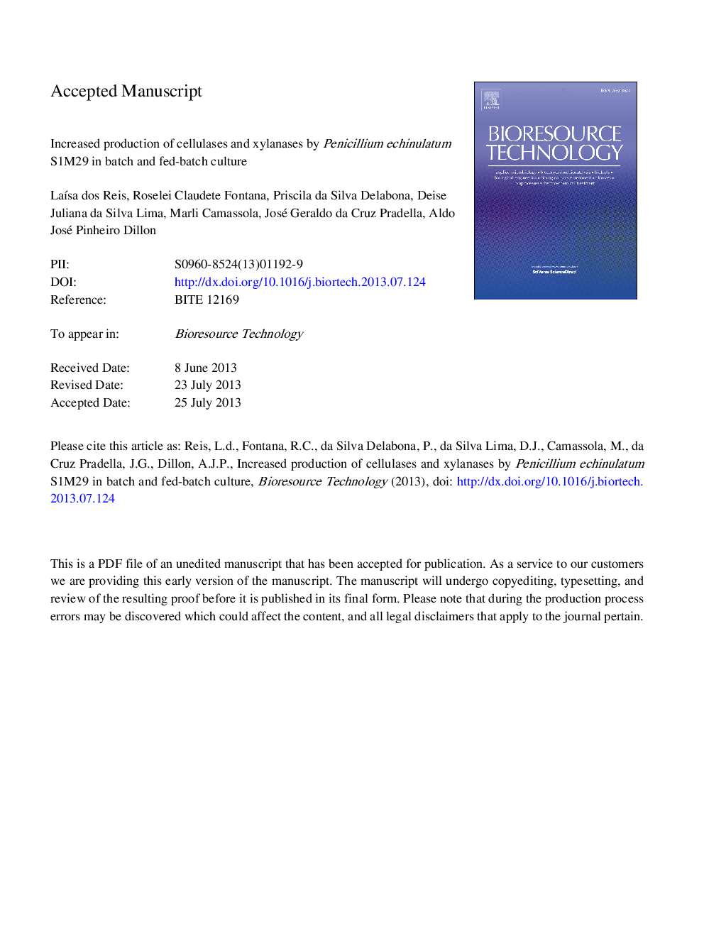 Increased production of cellulases and xylanases by Penicillium echinulatum S1M29 in batch and fed-batch culture