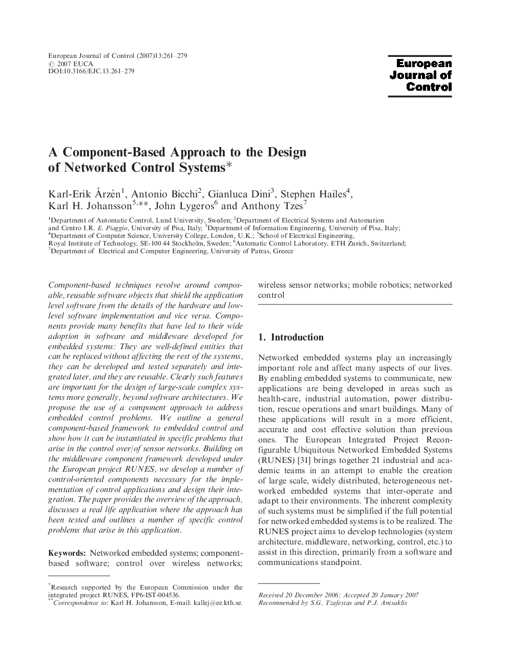 A Component-Based Approach to the Design of Networked Control Systems *
