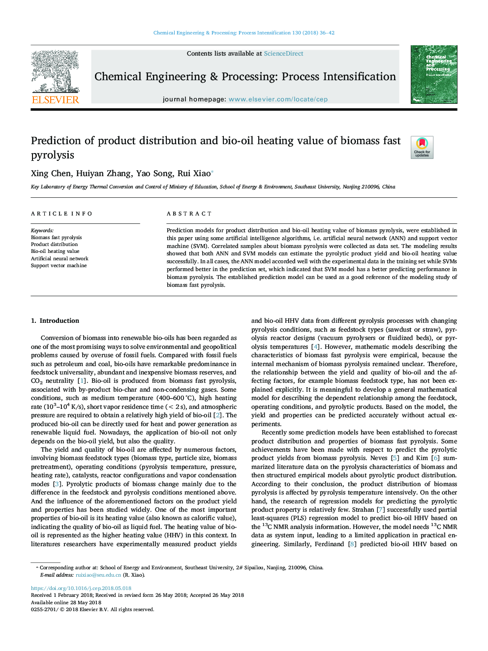 Prediction of product distribution and bio-oil heating value of biomass fast pyrolysis