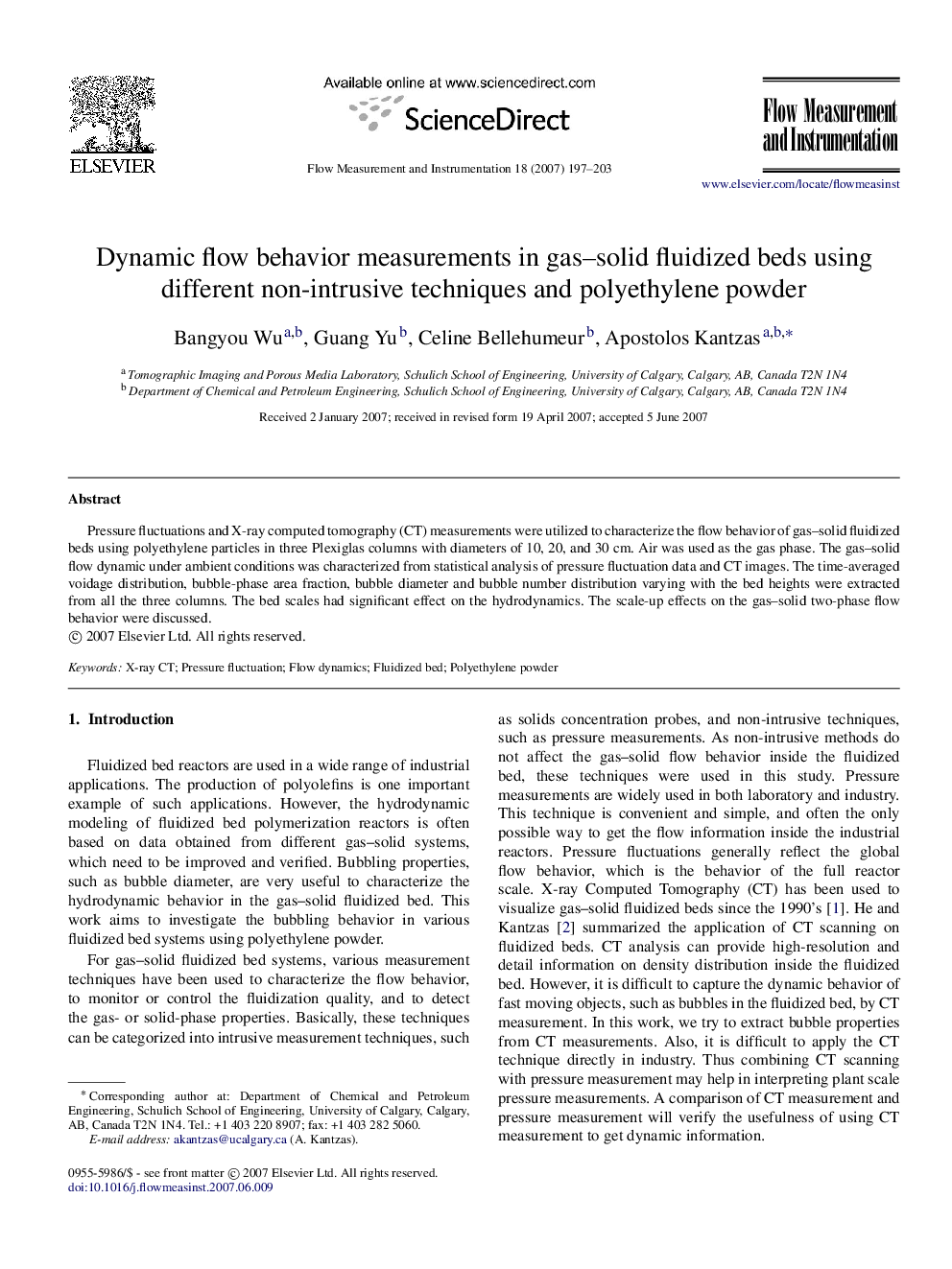 Dynamic flow behavior measurements in gas–solid fluidized beds using different non-intrusive techniques and polyethylene powder