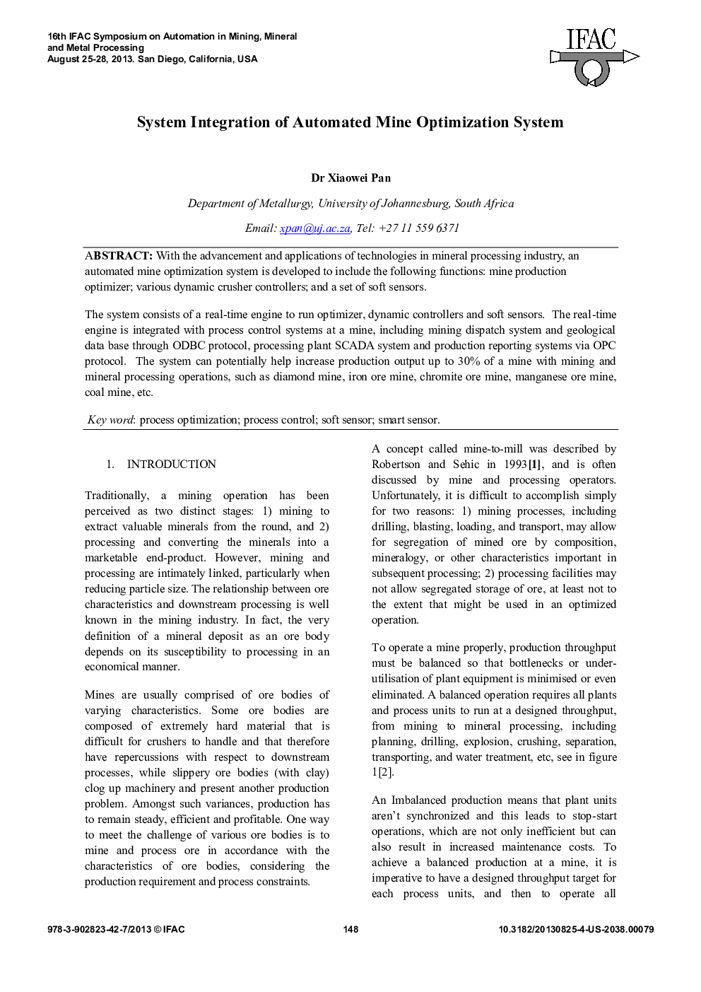System Integration of Automated Mine Optimization System