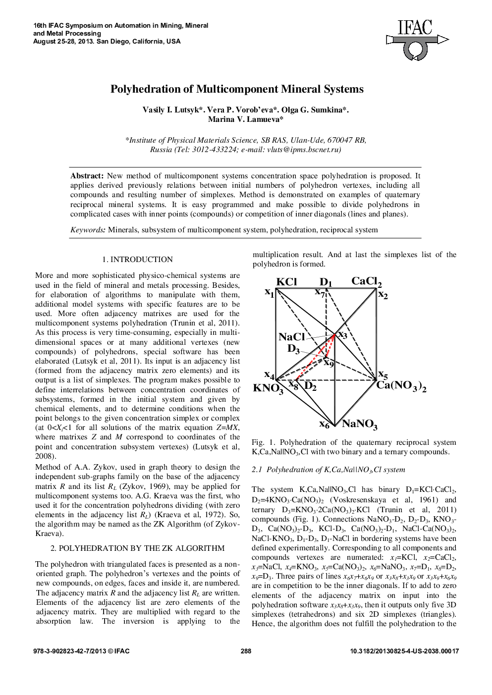 Polyhedration of Multicomponent Mineral Systems