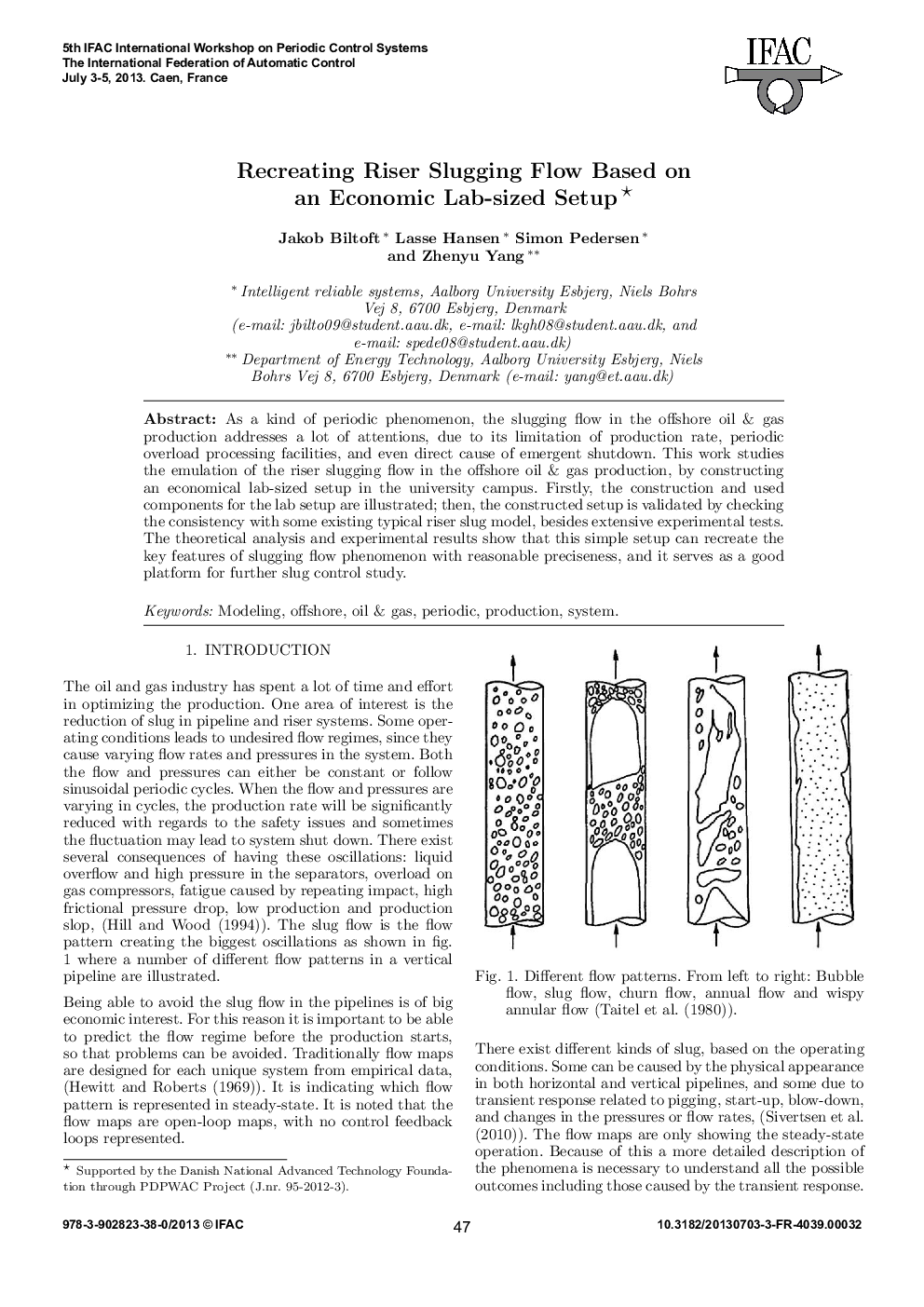 عکس صفحه اول مقاله: Recreating Riser Slugging Flow Based on an Economic Lab-sized Setup Recreating Riser Slugging Flow Based on an Economic Lab-sized Setup