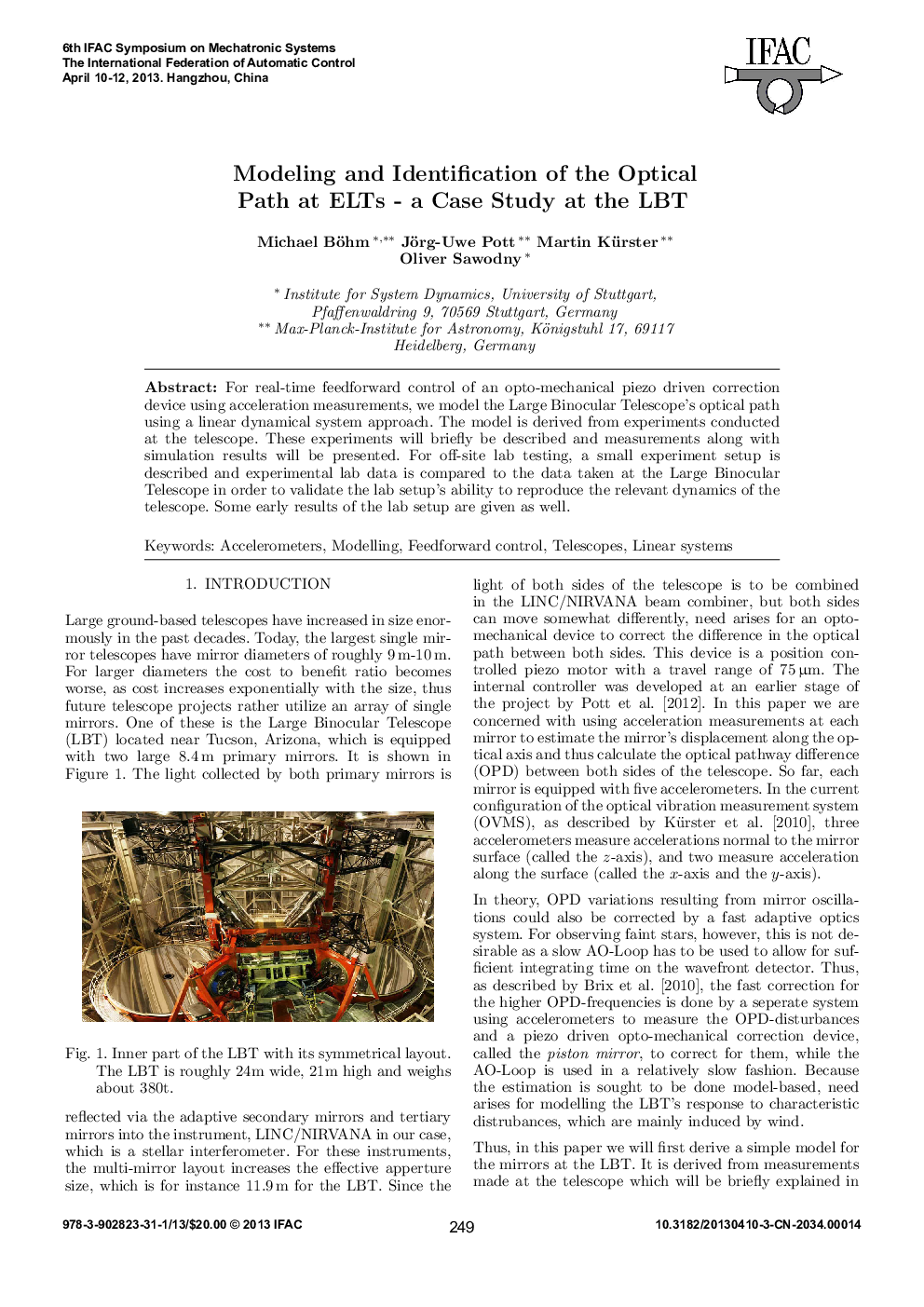 Modeling and Identification of the Optical Path at ELTs - a Case Study at the LBT