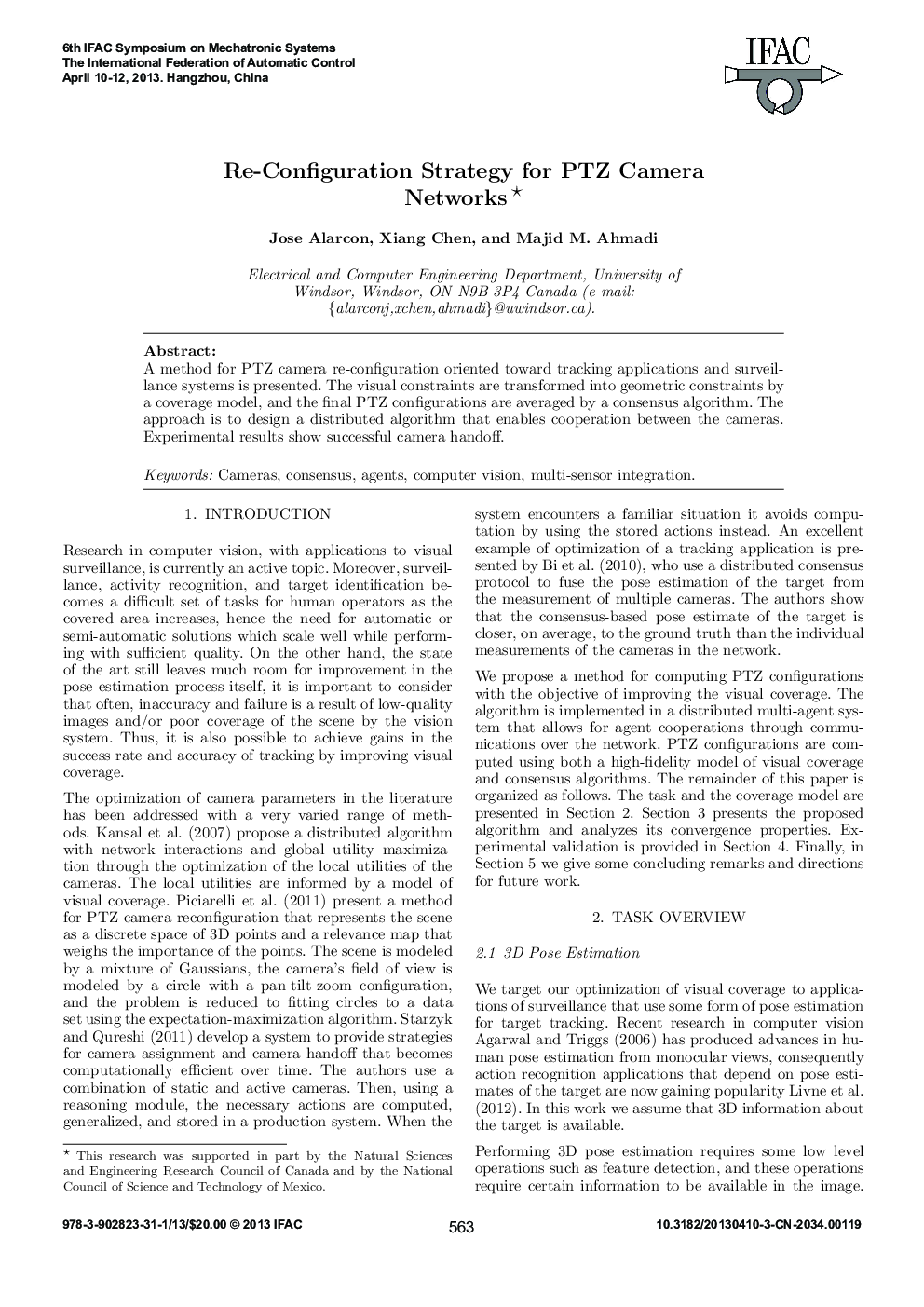 Re-Configuration Strategy for PTZ Camera Networks*