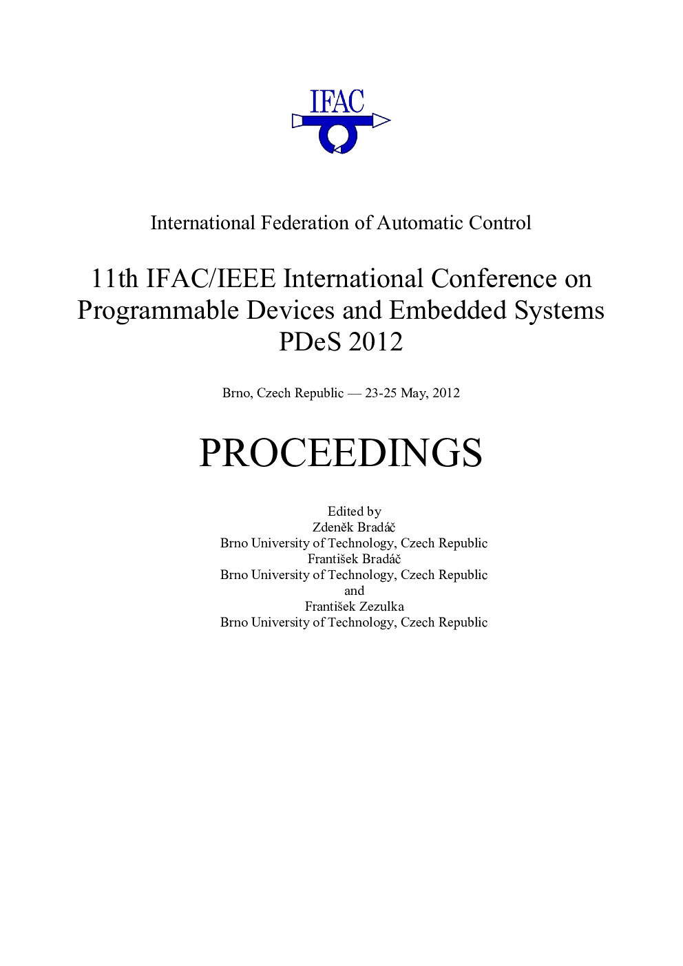 Front cover and table of contents