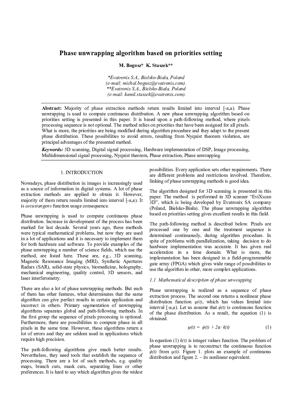 Phase unwrapping algorithm based on priorities setting