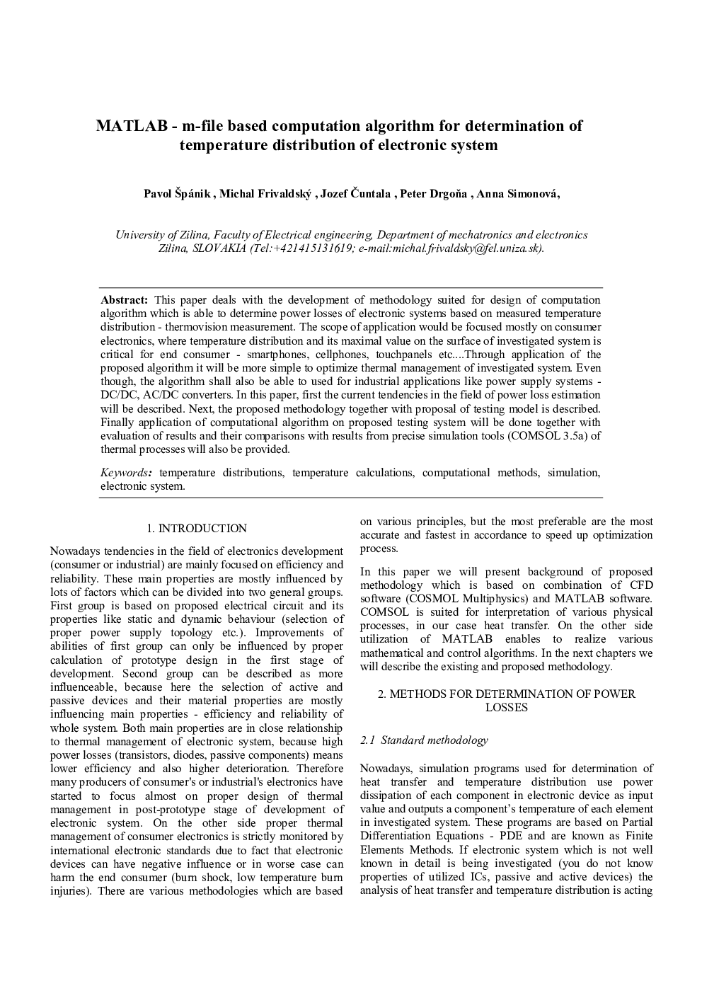 MATLAB - m-file based computation algorithm for determination of temperature distribution of electronic system