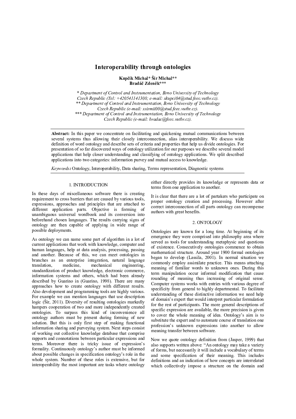 Interoperability through ontologies