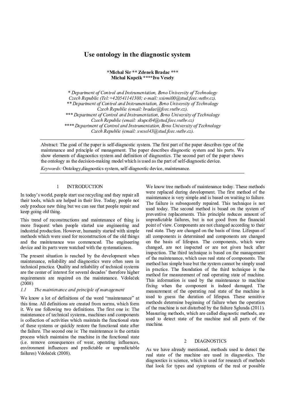 Use ontology in the diagnostic system