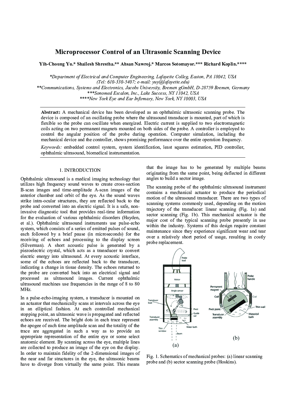 Microprocessor Control of an Ultrasonic Scanning Device