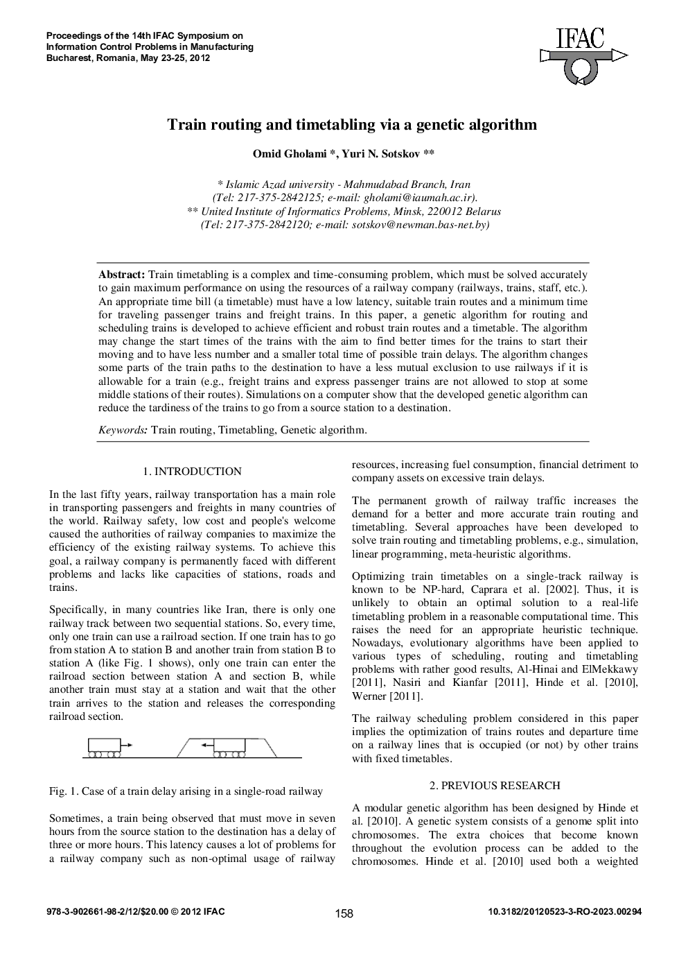 Train routing and timetabling via a genetic algorithm